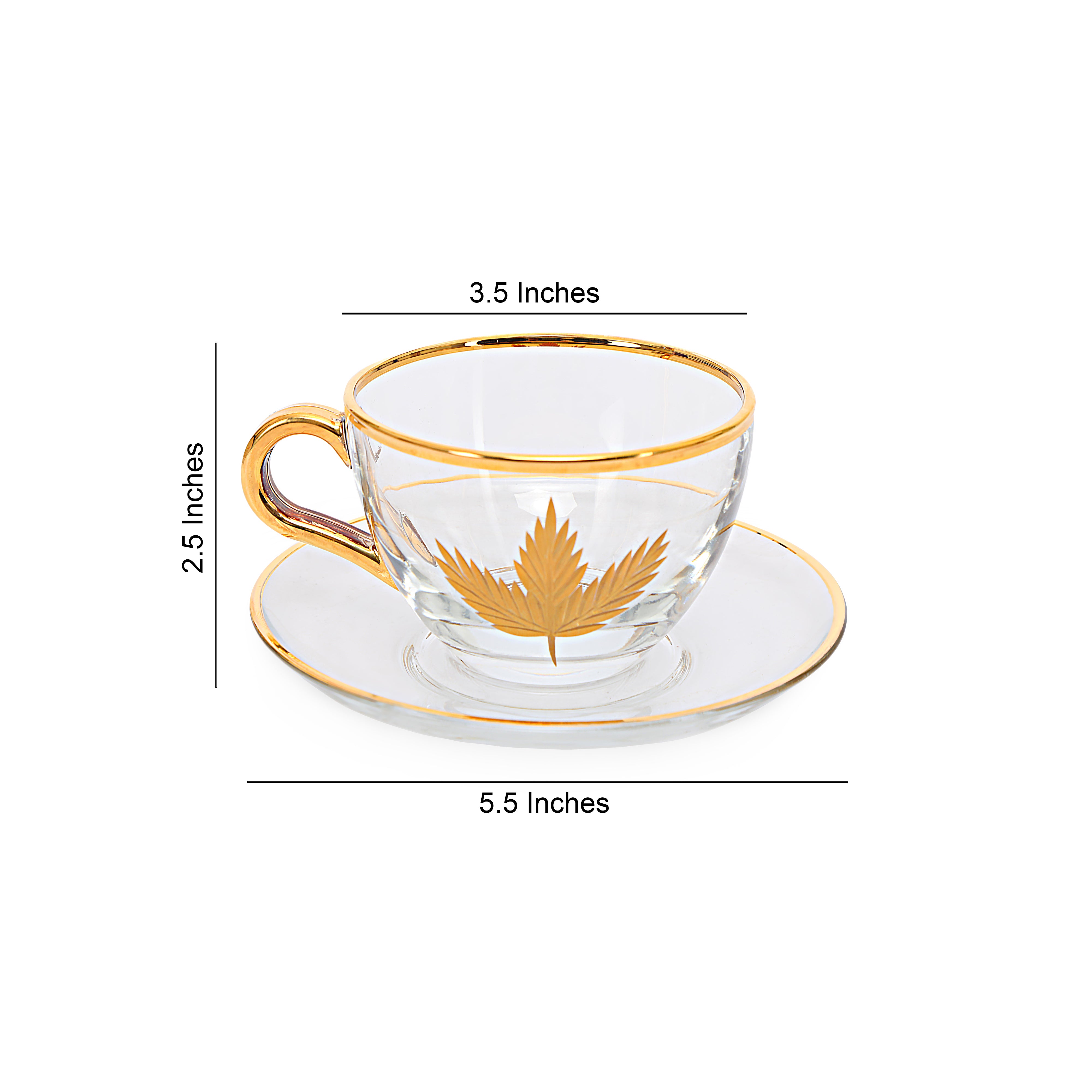 Tea Set - Gold Maple Leaf Set of 6