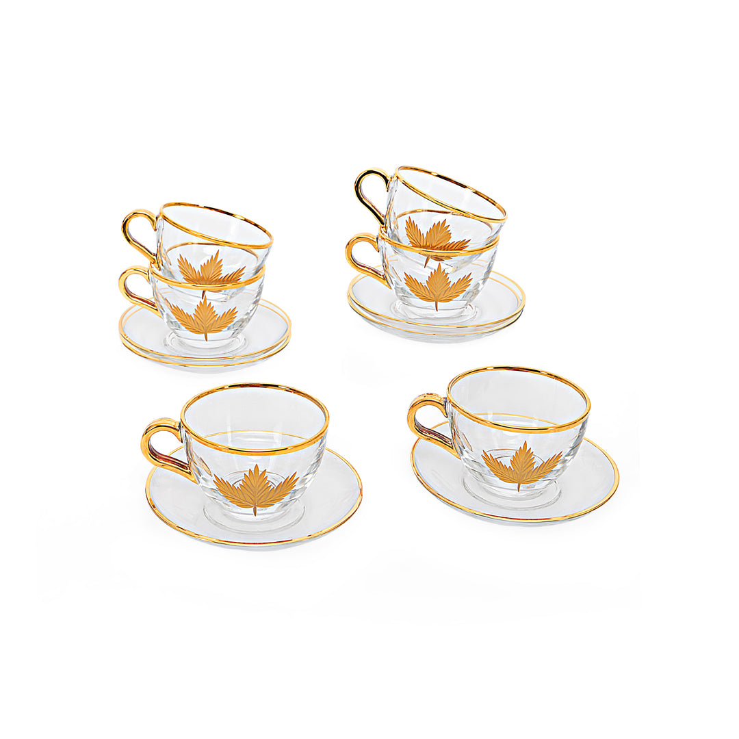 Tea Set - Gold Maple Leaf Set of 6