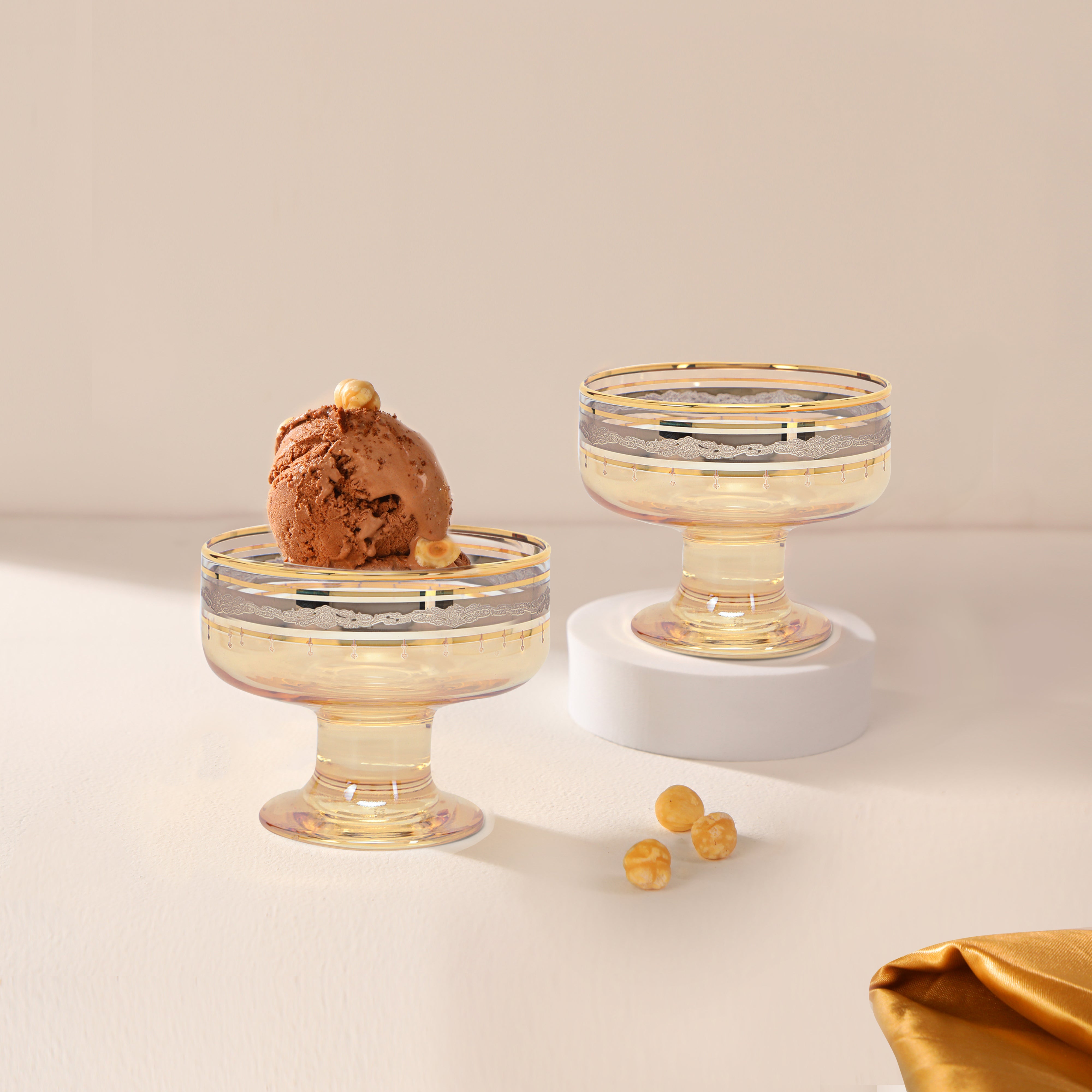 Ice Cream  Bowl Set - Marsala Set Of 6