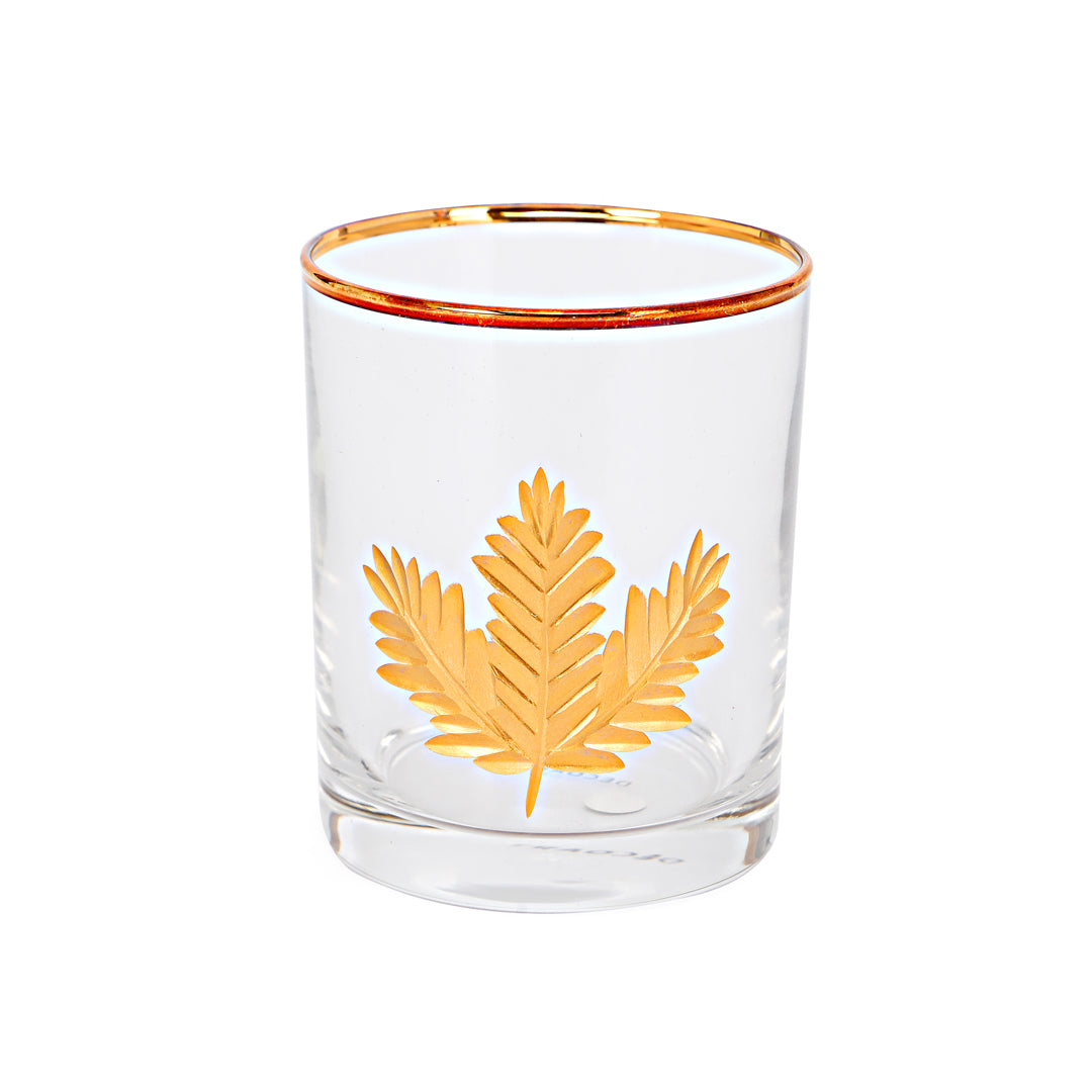 Glass Set - Gold Maple Leaf