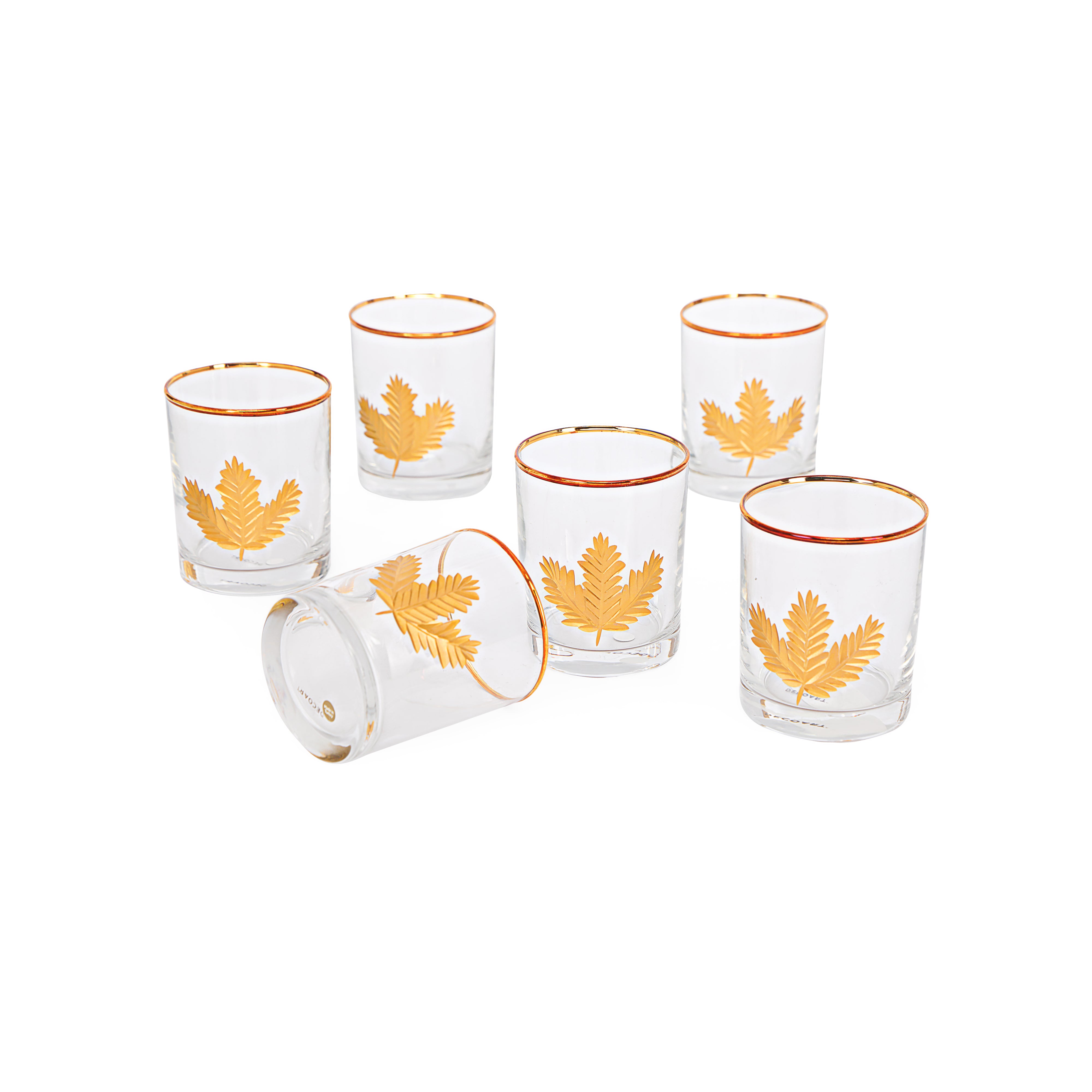 Glass Set - Gold Maple Leaf