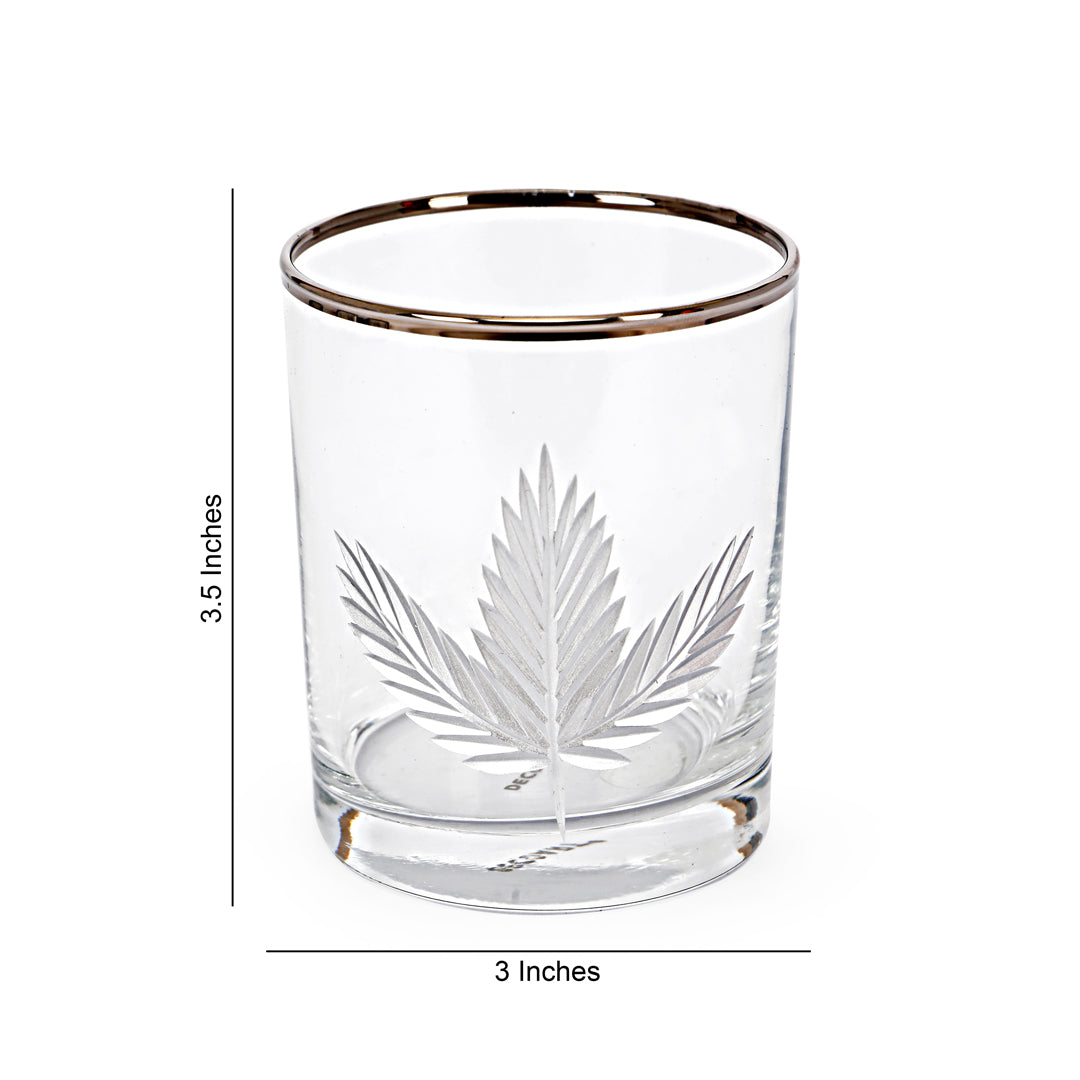 Glass Set - Silver Maple Leaf