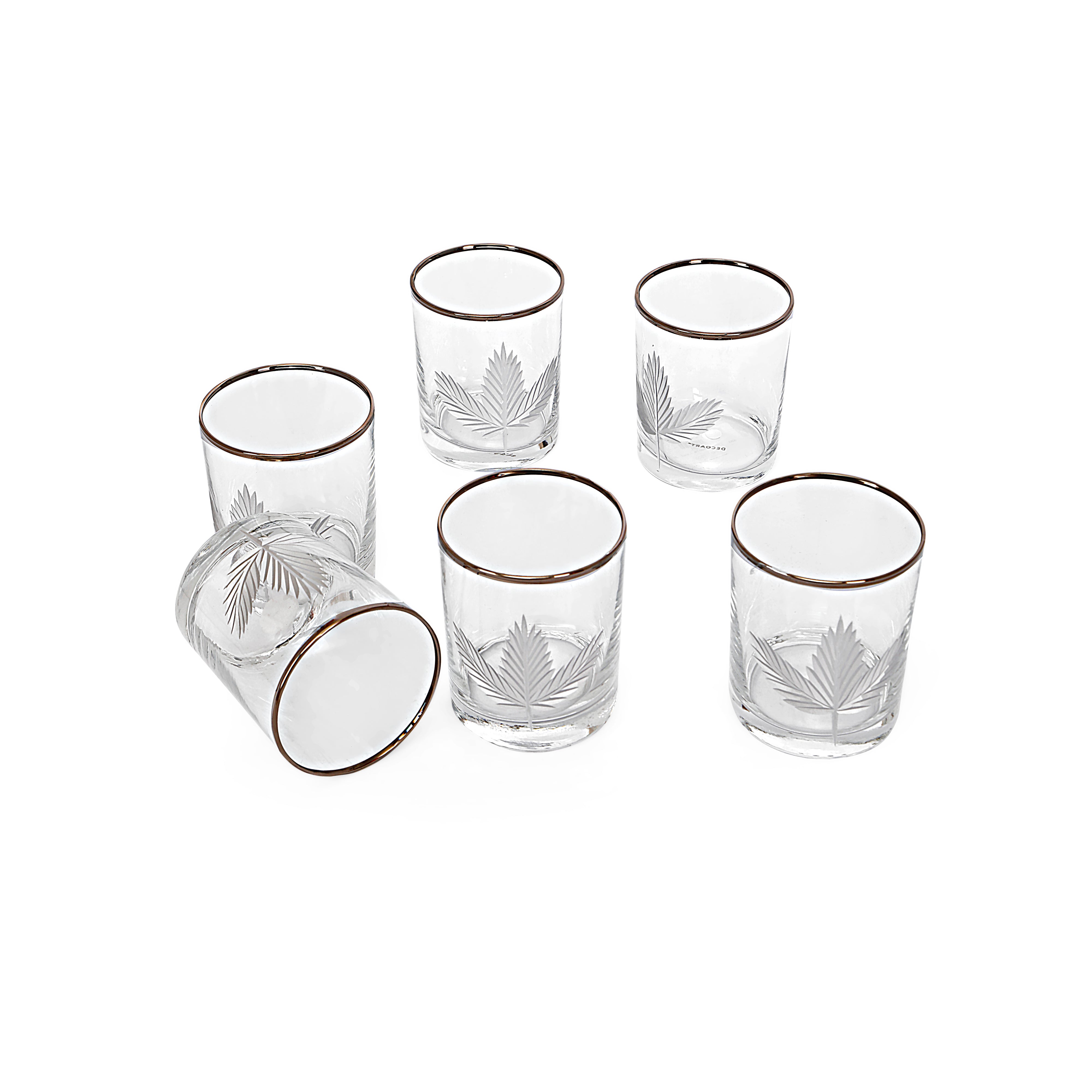 Glass Set - Silver Maple Leaf