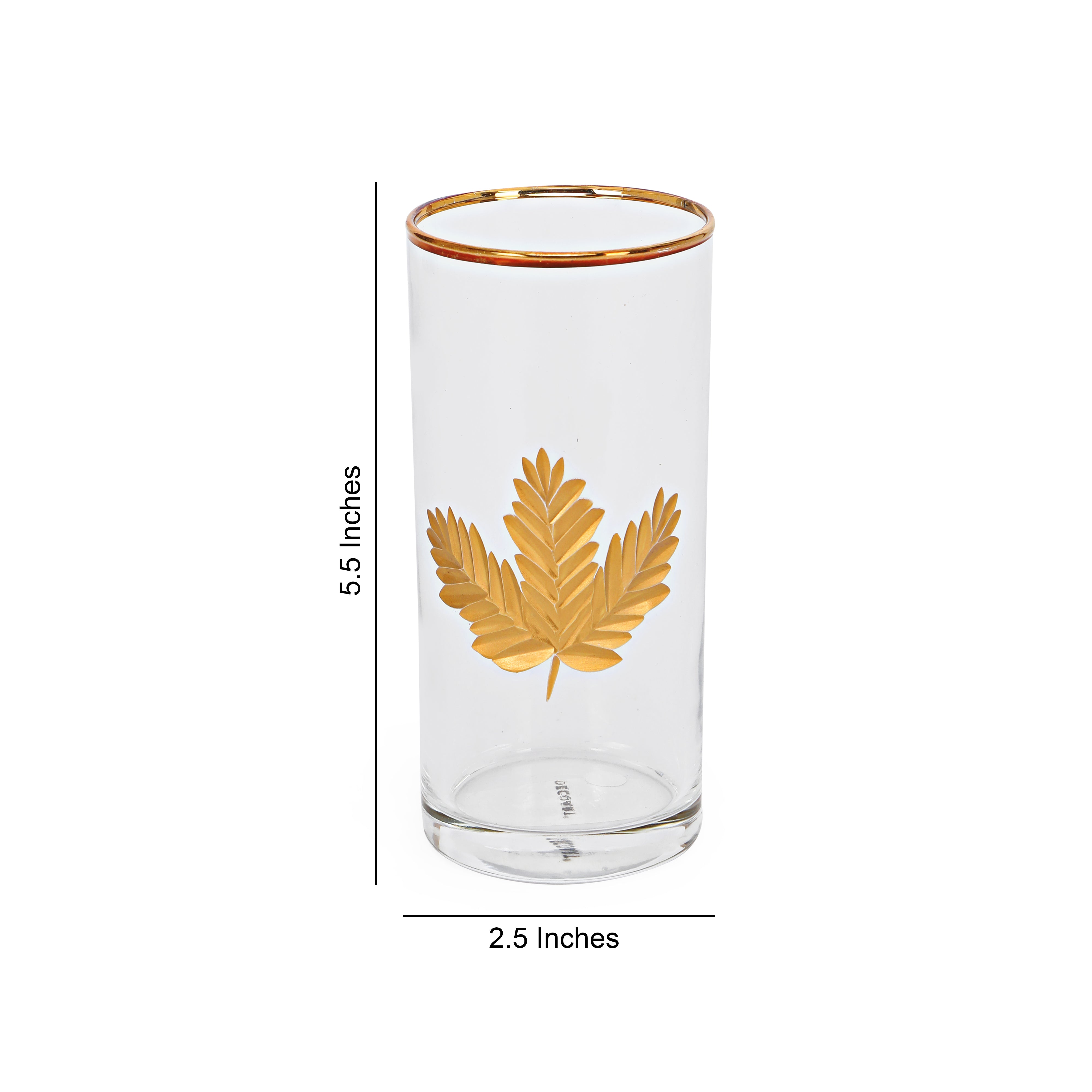 Water Glass Set - Gold Maple Leaf Set Of 6