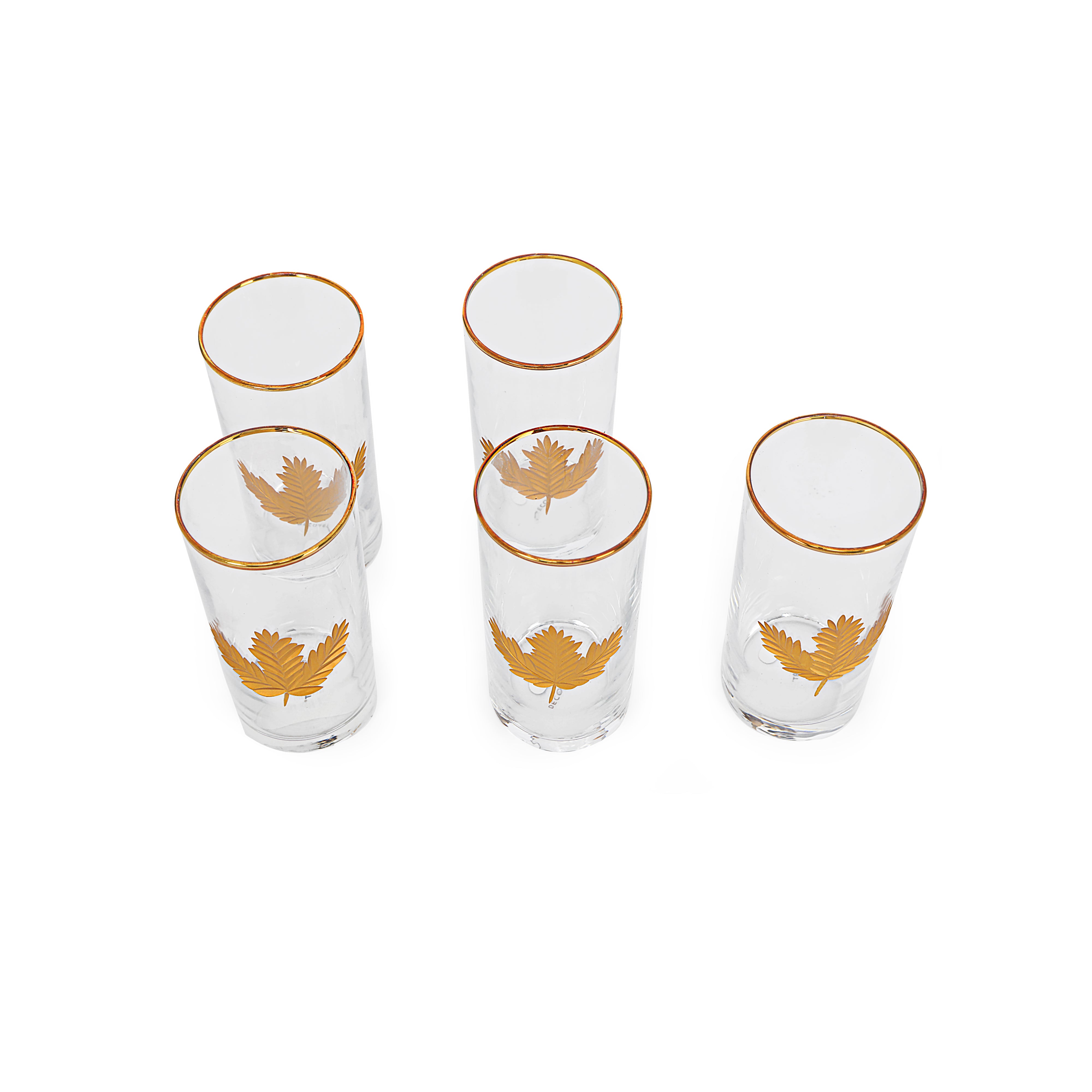 Water Glass Set - Gold Maple Leaf Set Of 6