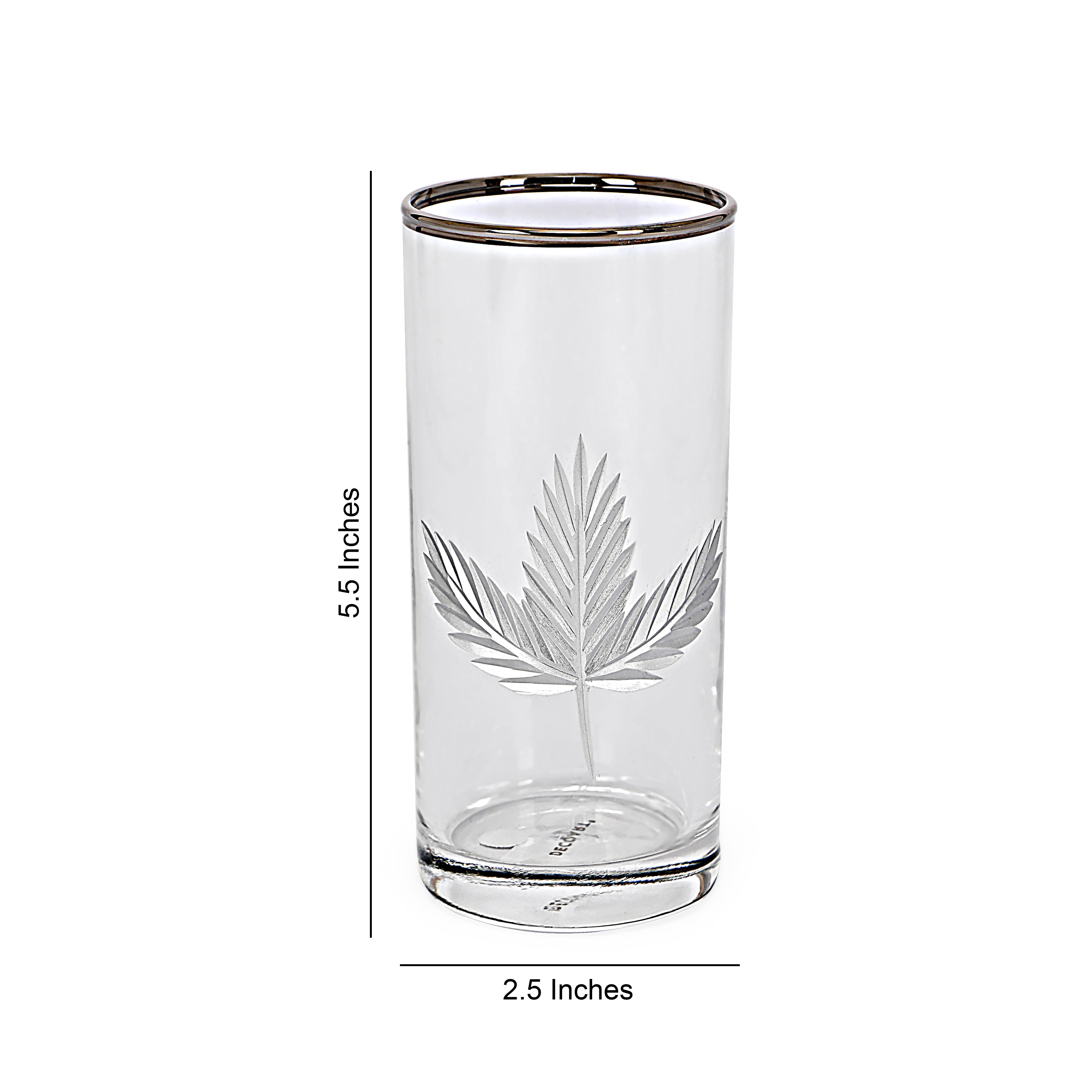 Water Glass Set - Silver Maple Leaf Set Of 6