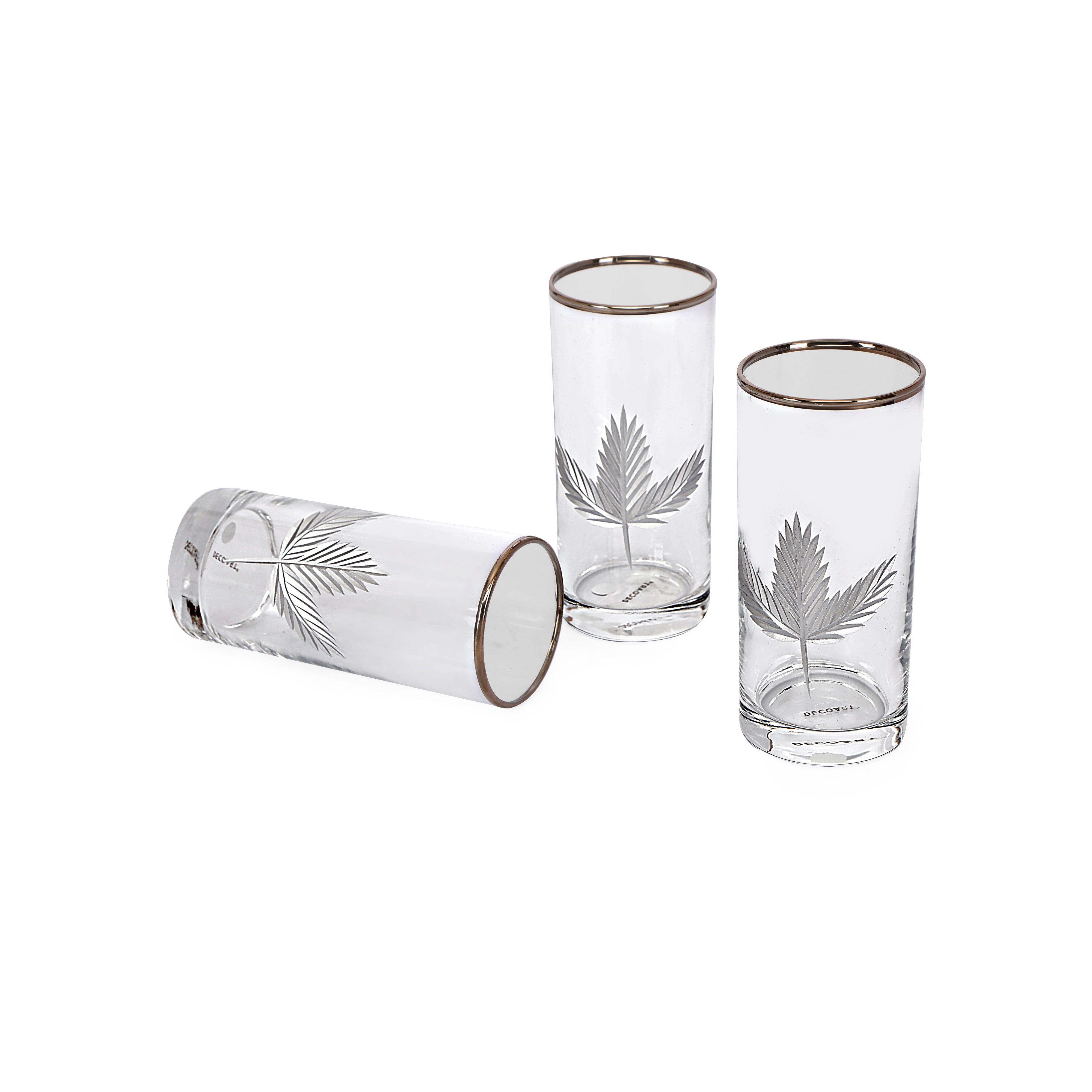 Water Glass Set - Silver Maple Leaf Set Of 6