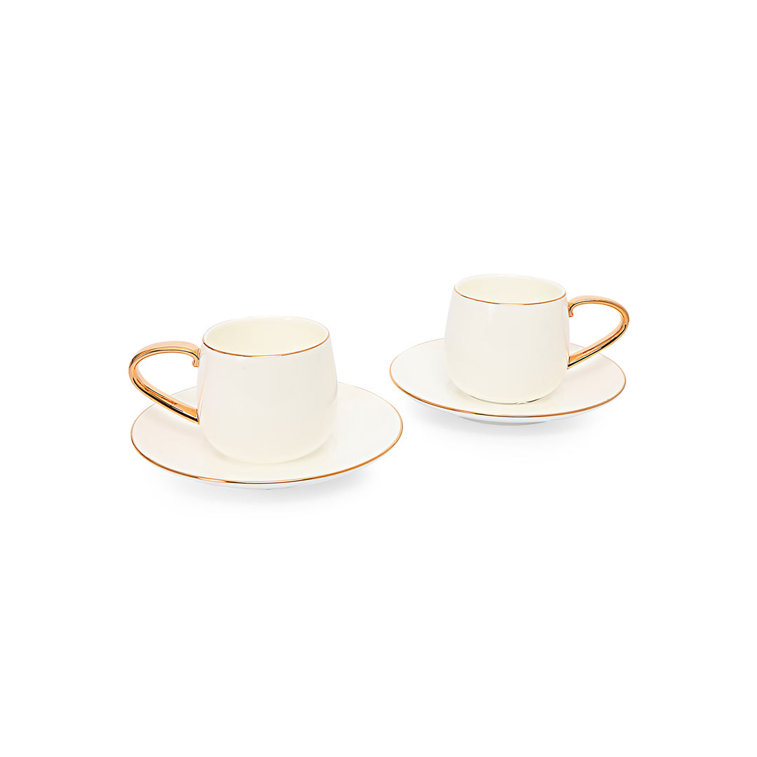 Tea Set - White Gold Rim Set Of 6