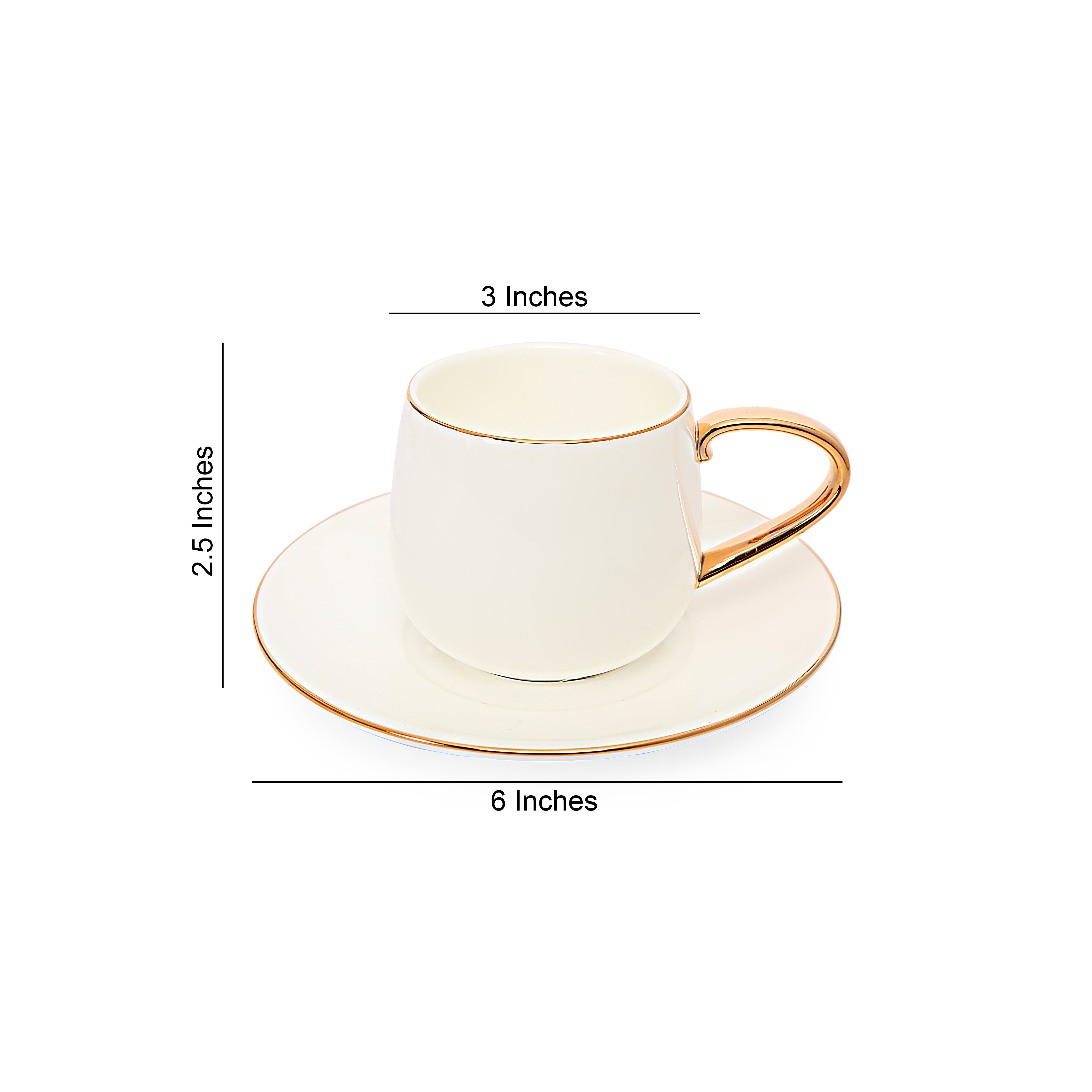 Tea Set - White Gold Rim Set Of 6