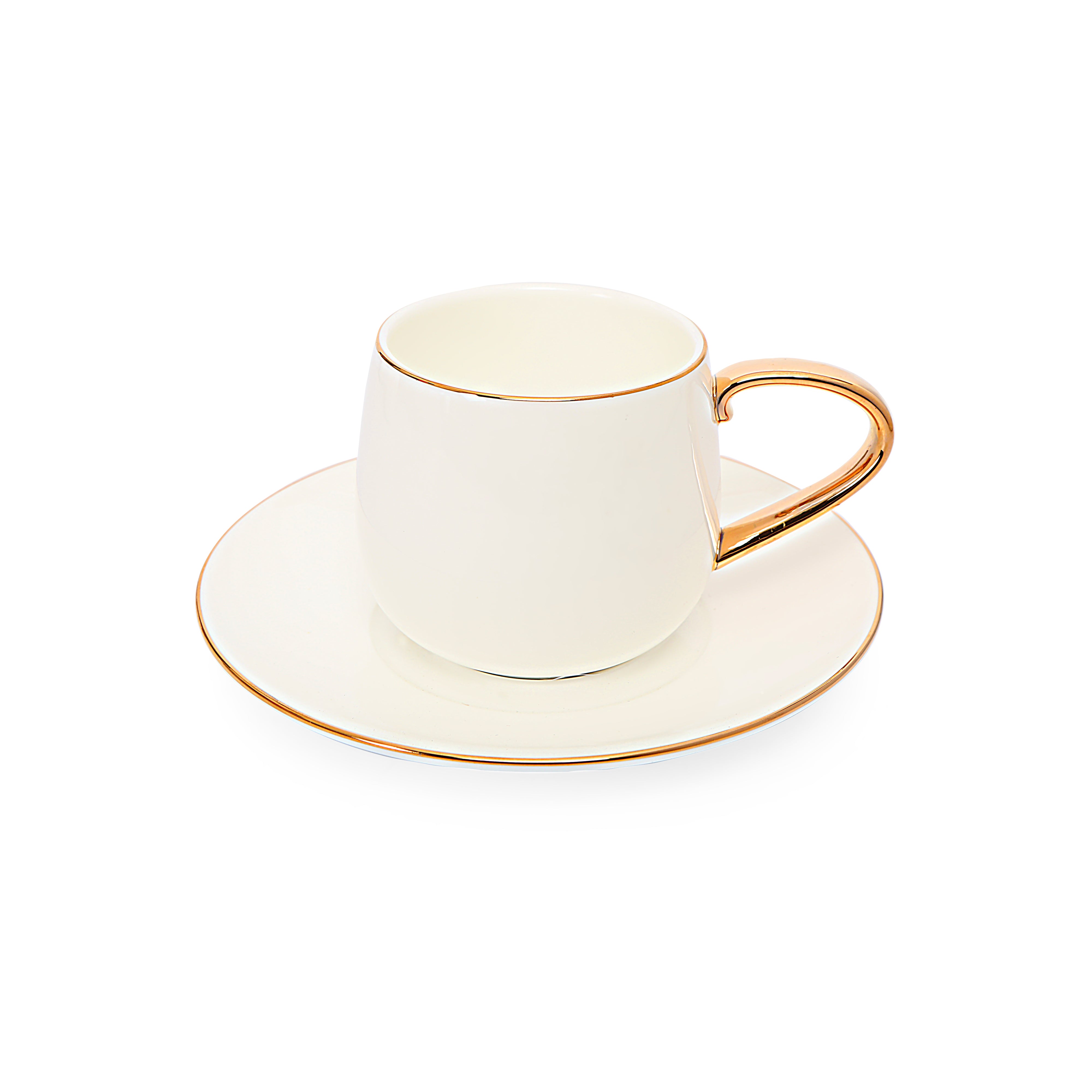 Tea Set - White Gold Rim Set Of 6