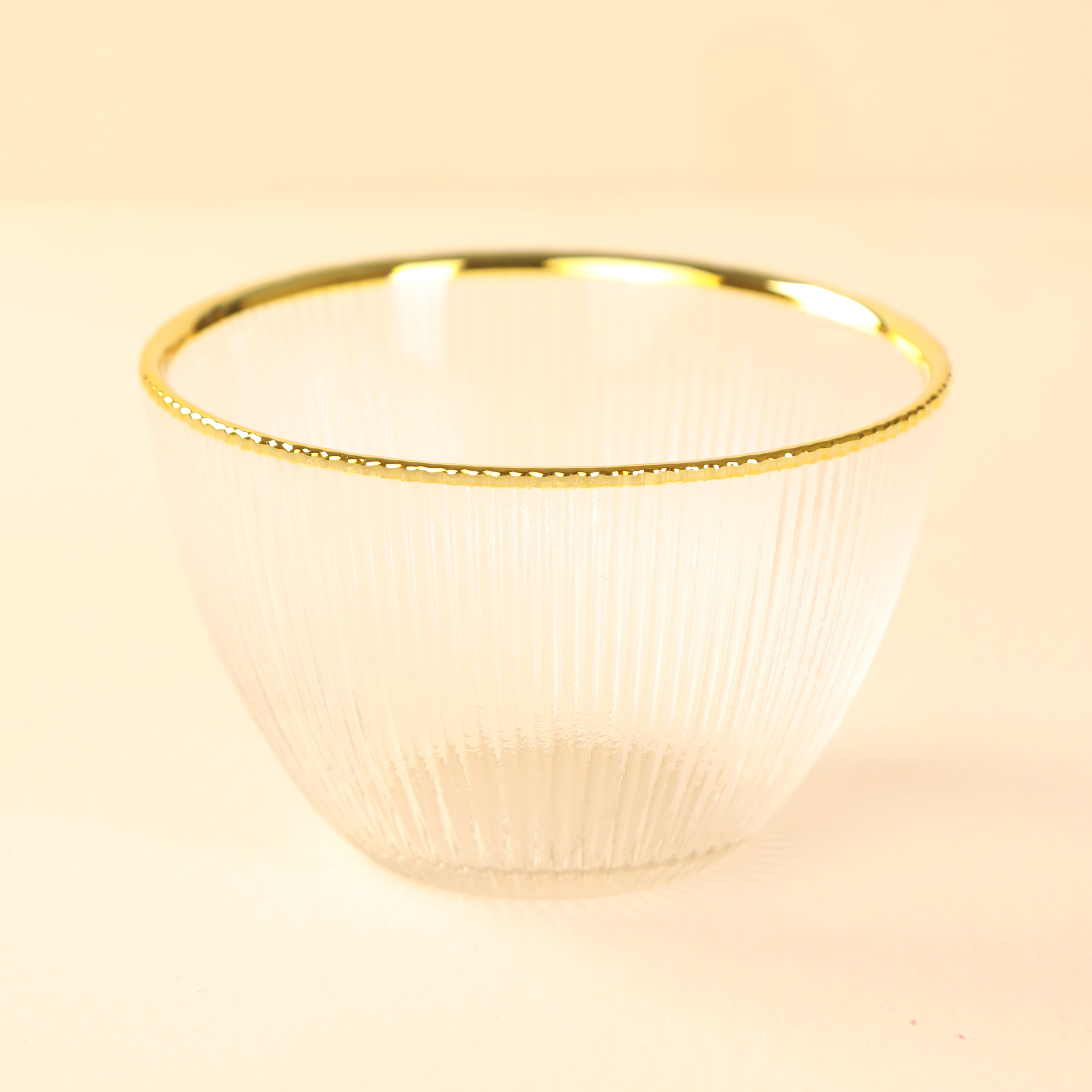 Dinner Set Of 28 Pcs - Glass With Gold Rim