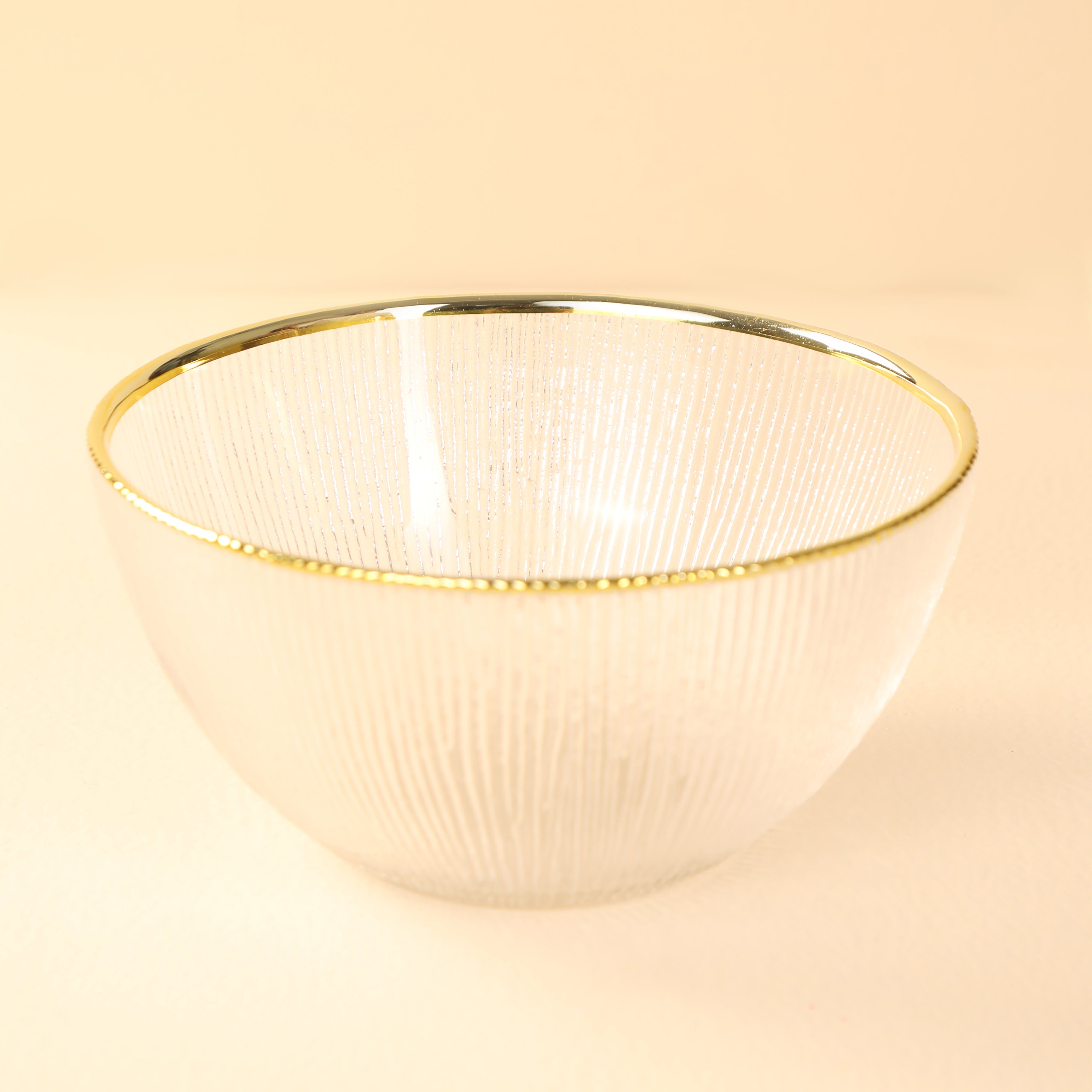 Dinner Set Of 28 Pcs - Glass With Gold Rim