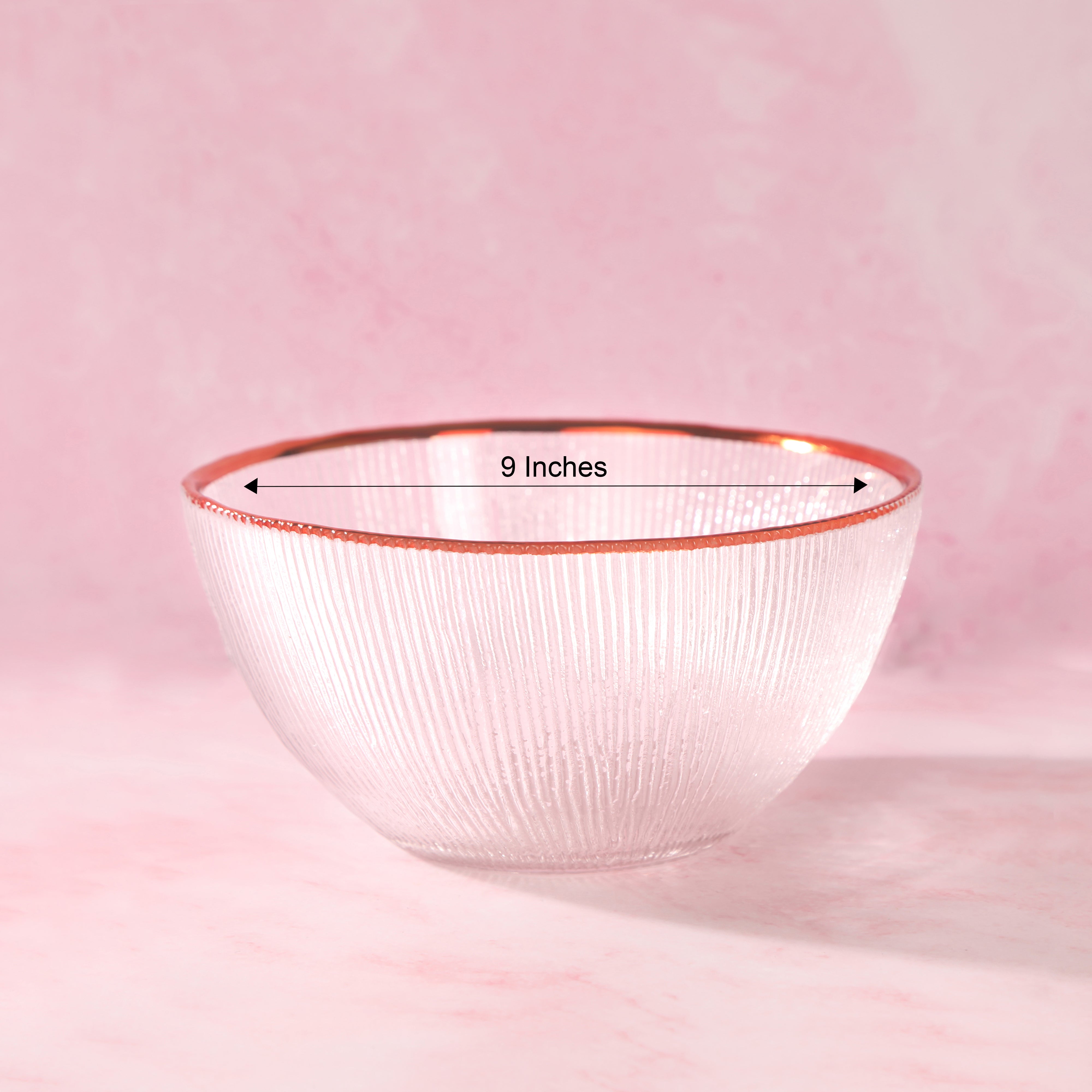 Dinner Set Of 28 Pcs - Glass With Rose Gold Rim