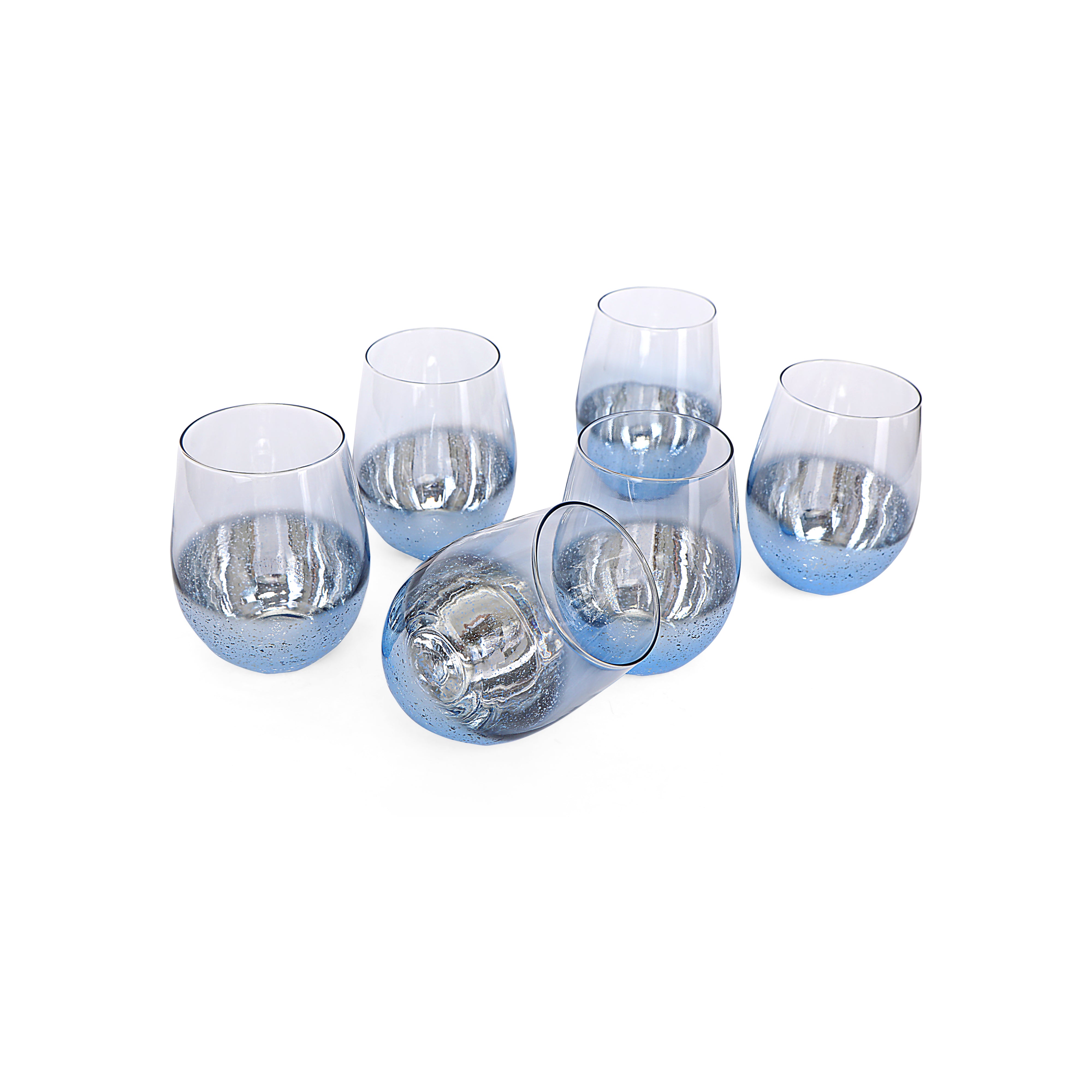 Water Glass Set - Blue Luster Set Of 6