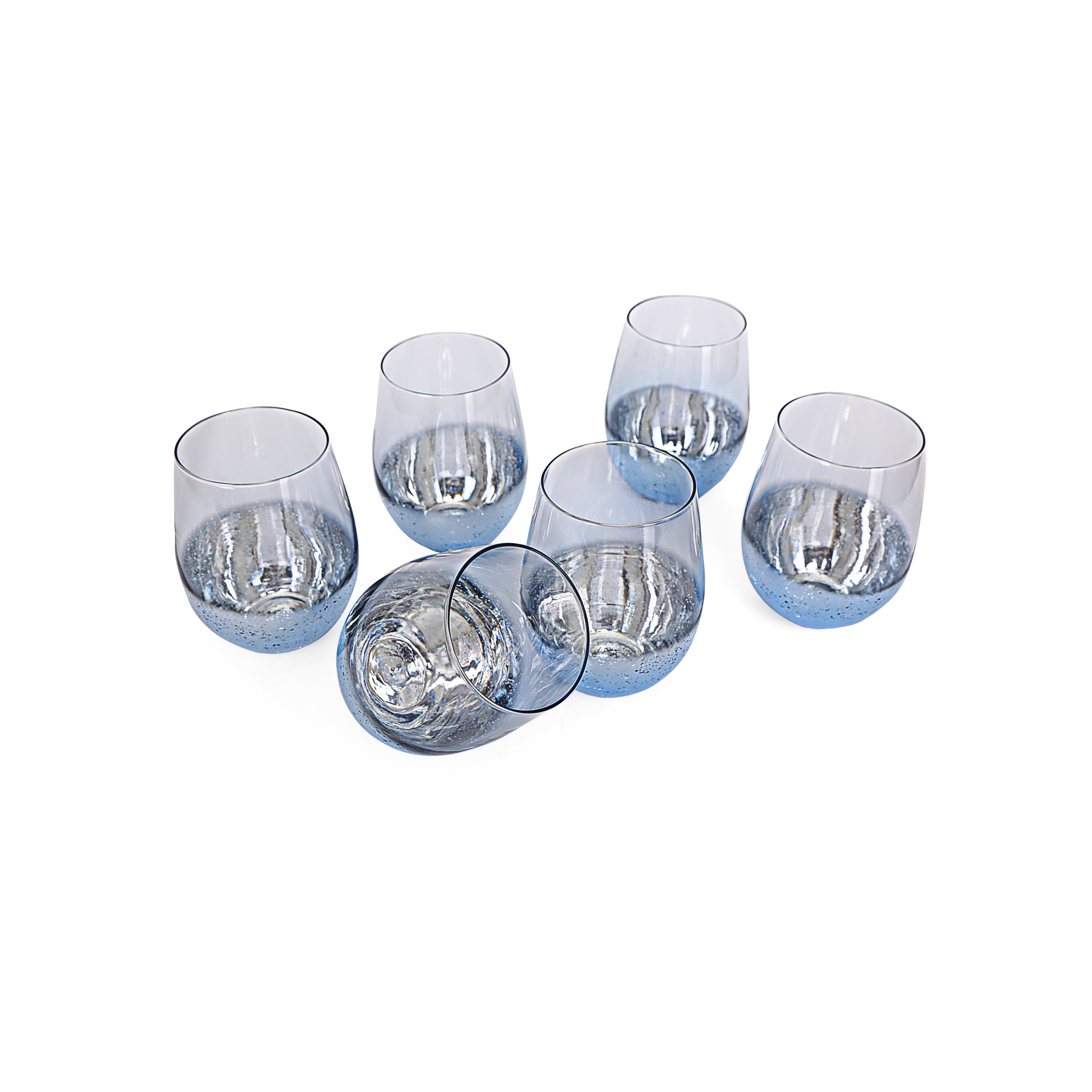 Water Glass Set - Blue Luster Set Of 6