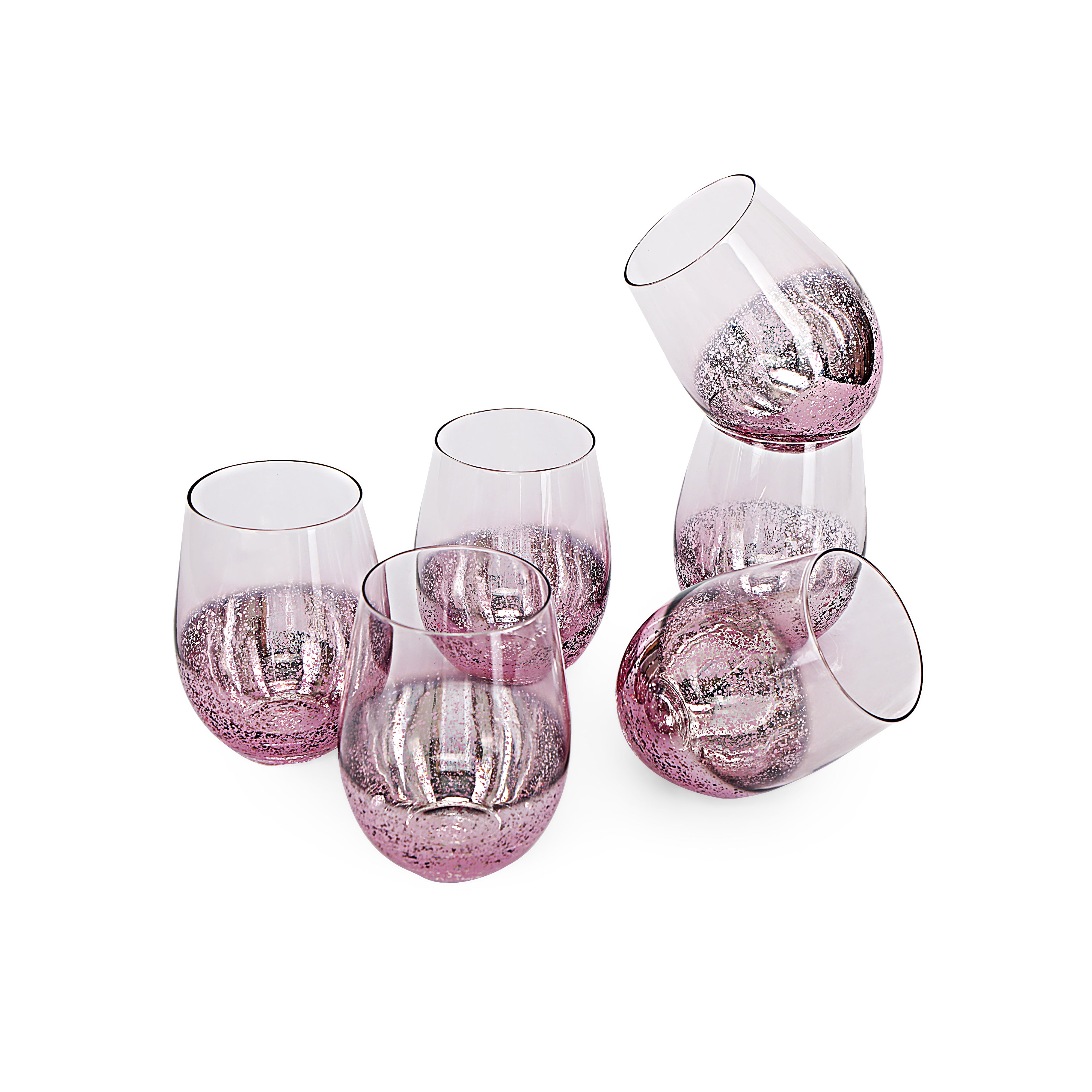 Water Glass Set - Purple Luster Set Of 6