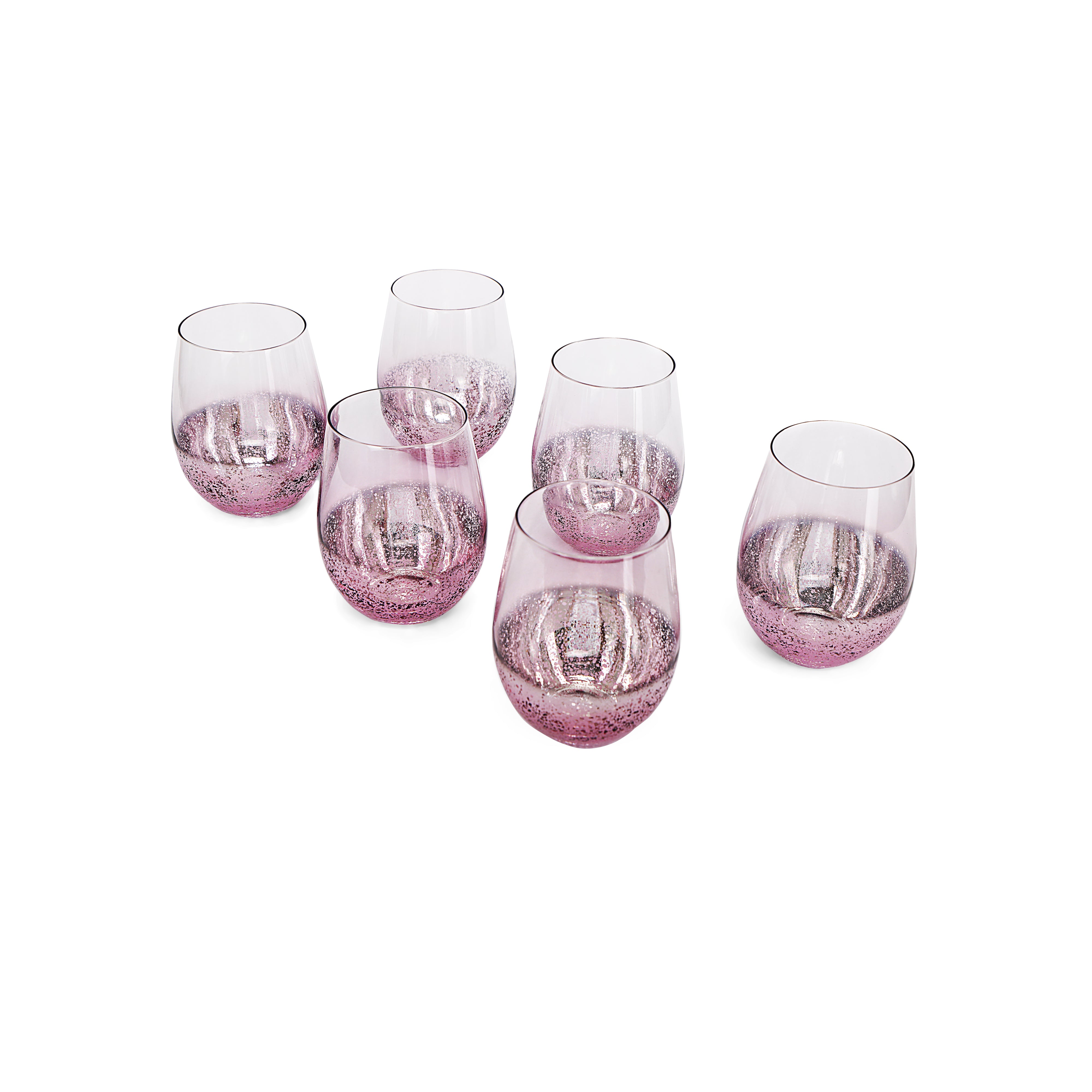 Water Glass Set - Purple Luster Set Of 6