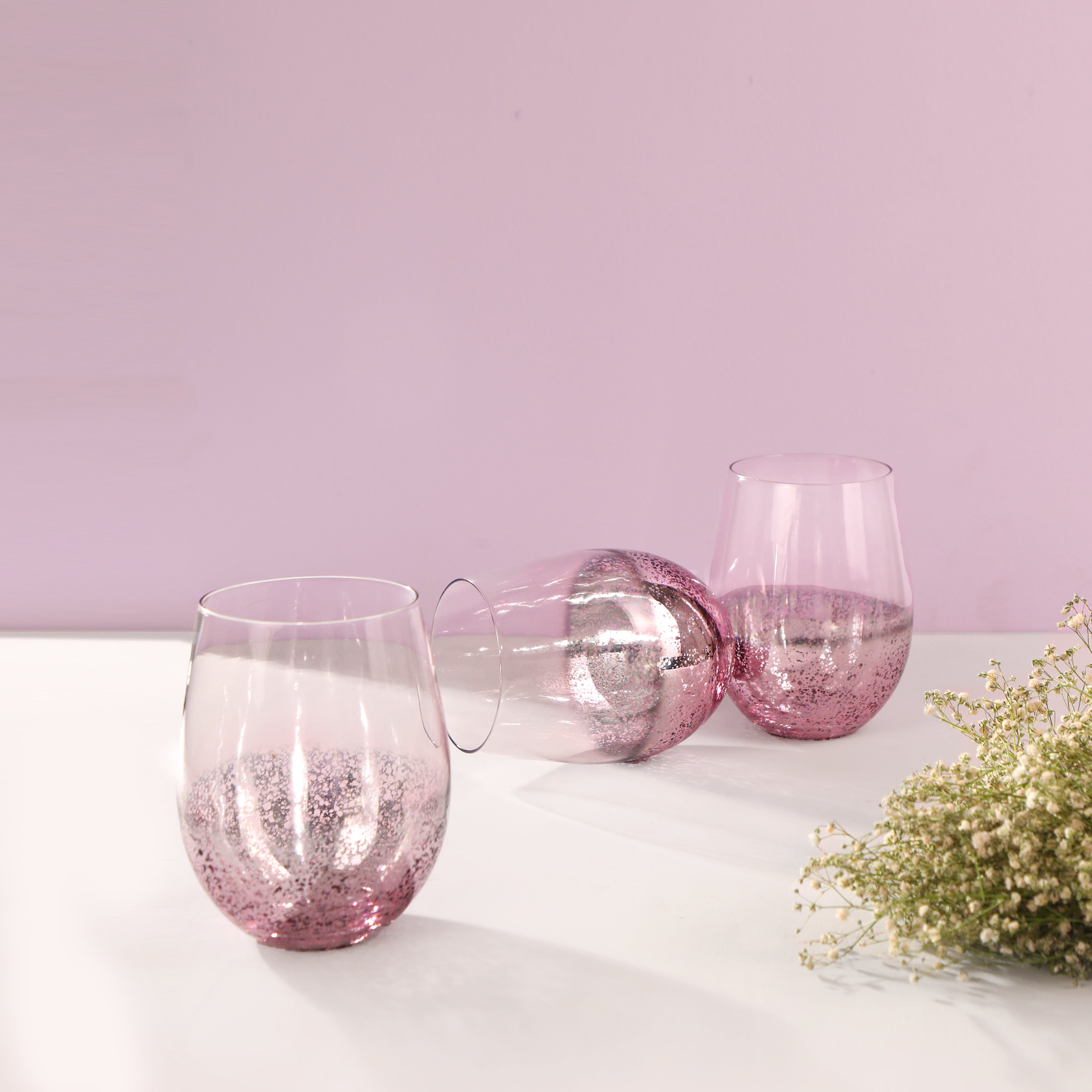 Water Glass Set - Purple Luster