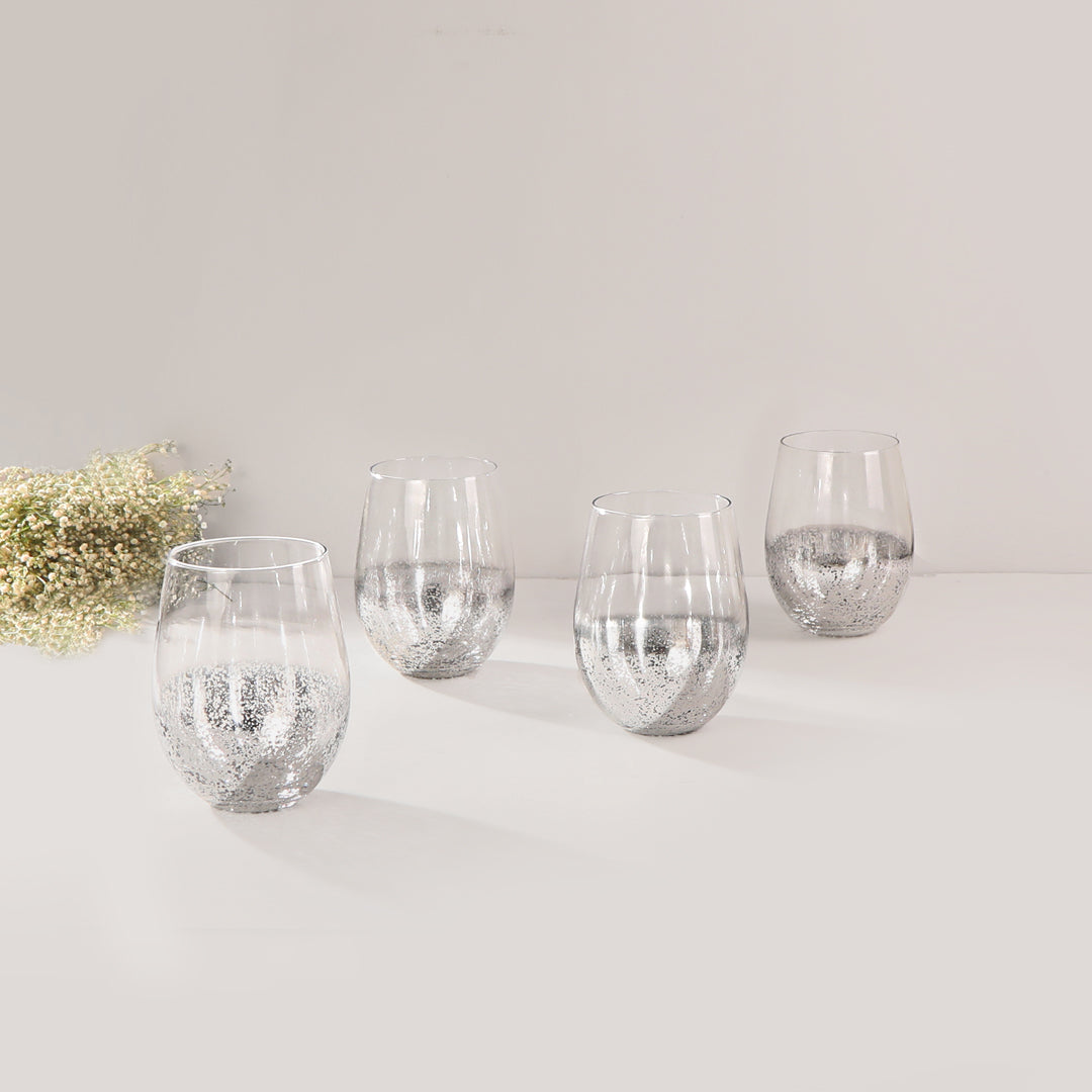 Water Glass Set - Silver Luster Set Of 6