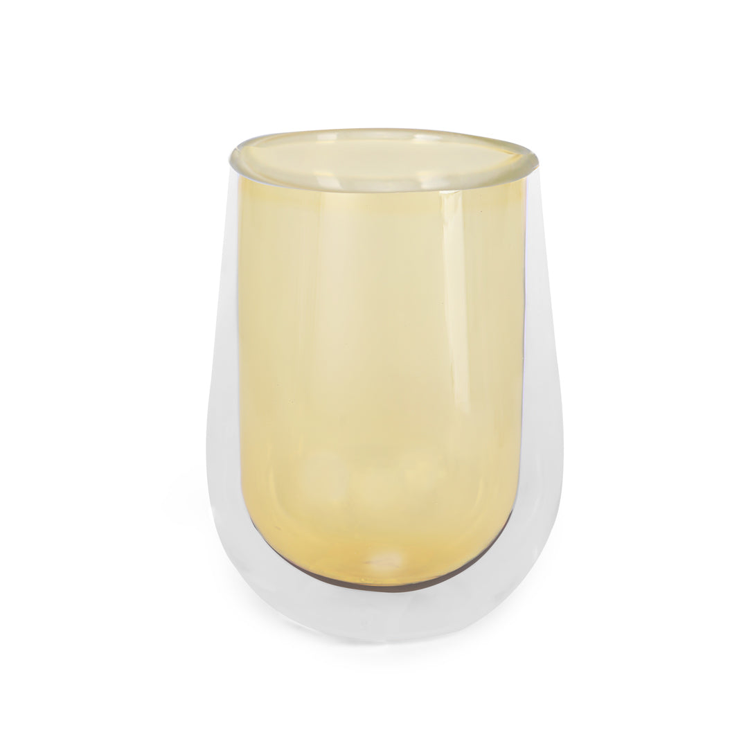 Double Wall Short Glass - Yellow