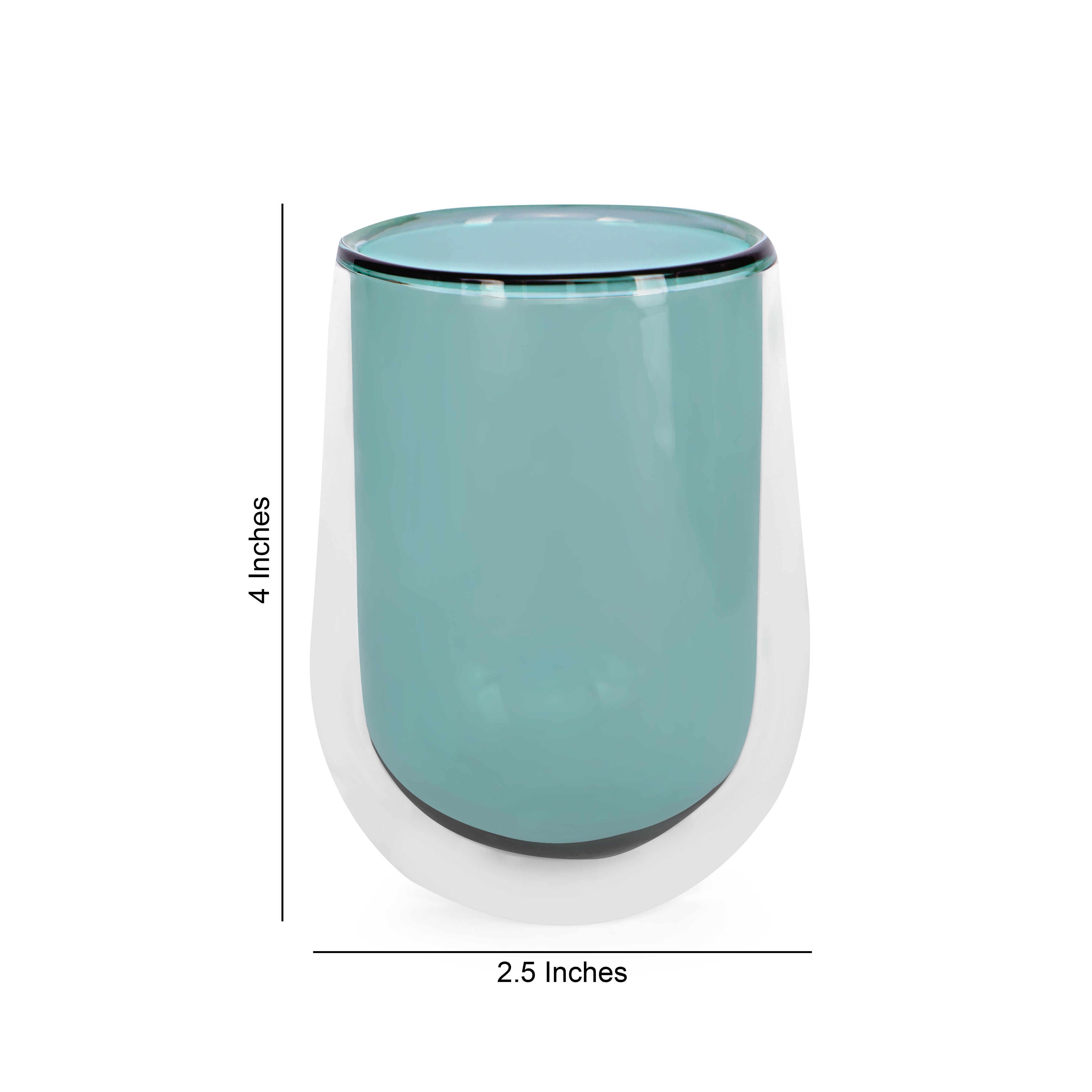 Double Wall Short Glass - Green