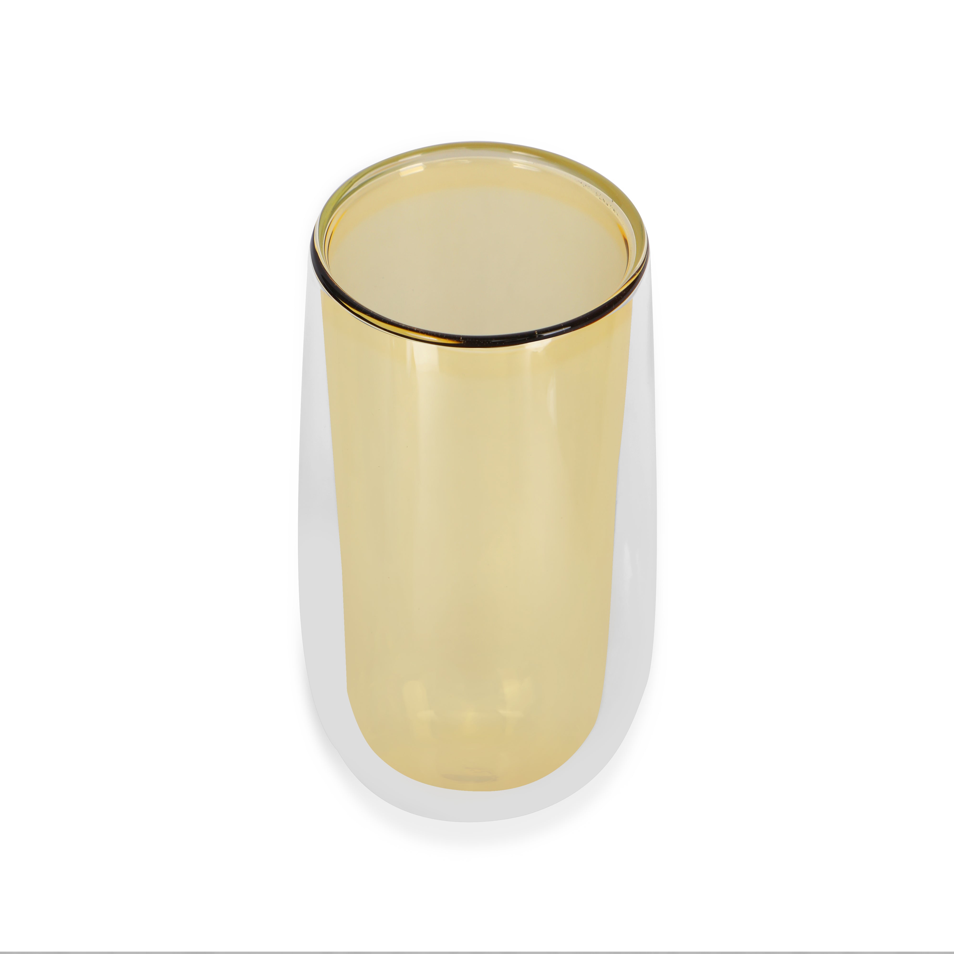 Double Wall Tall Glass - Yellow Single