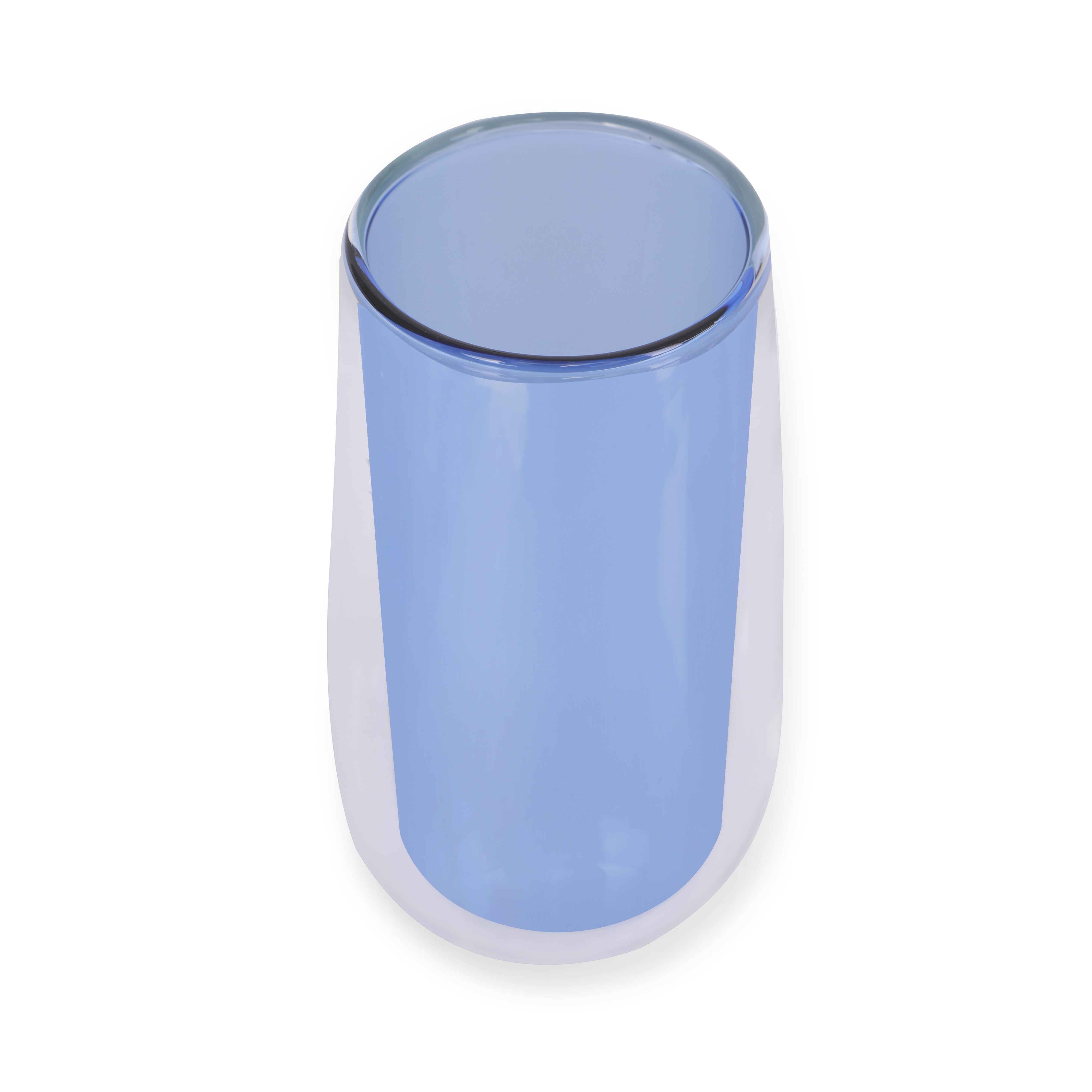 Double Wall Tall Glass - Blue Single