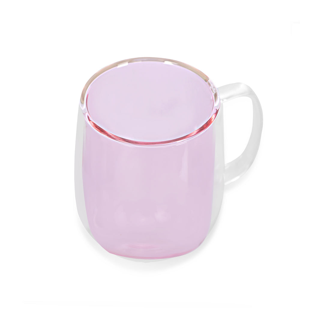 Double Wall Mug Glass - Pink