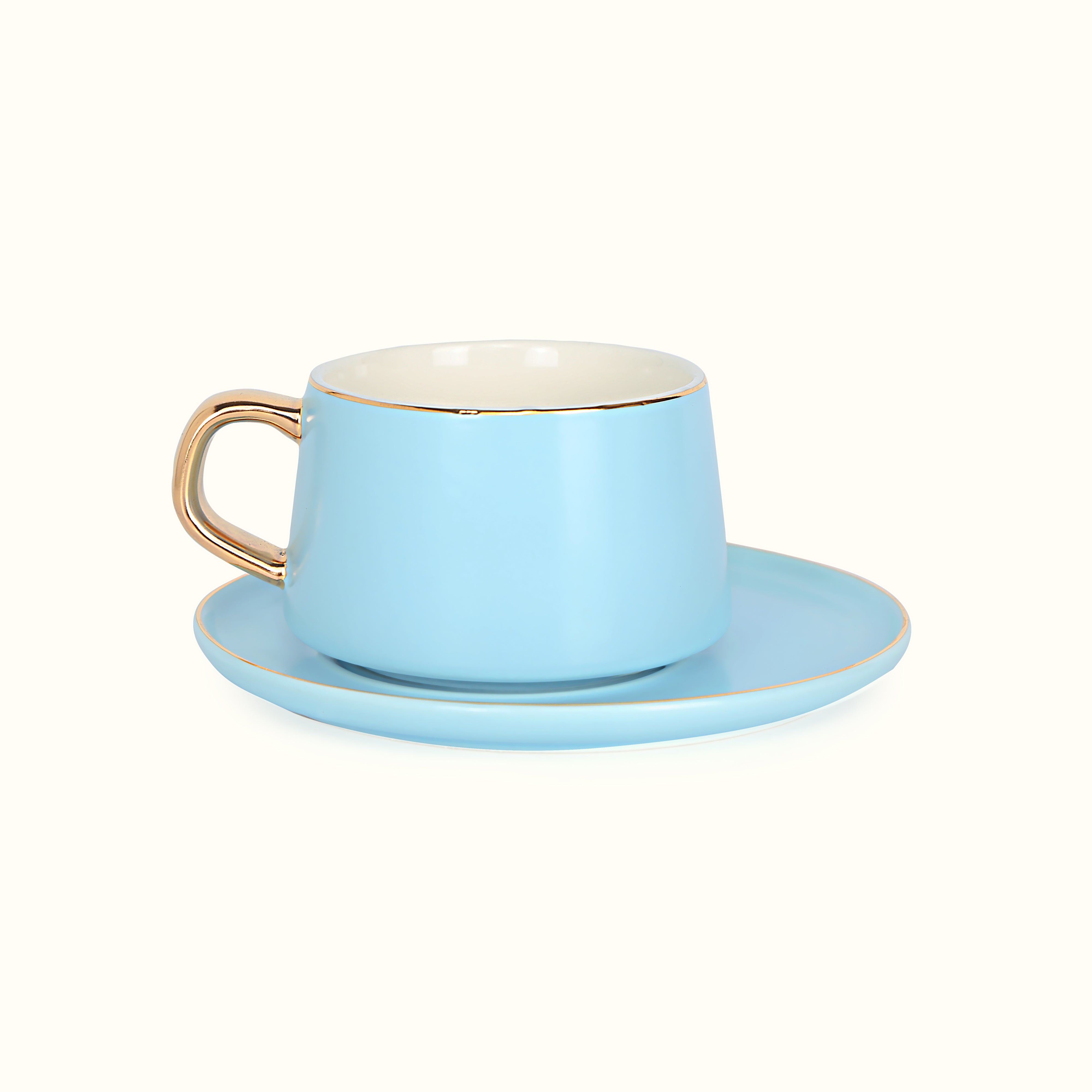 Tea Set - Blue With Gold Rim