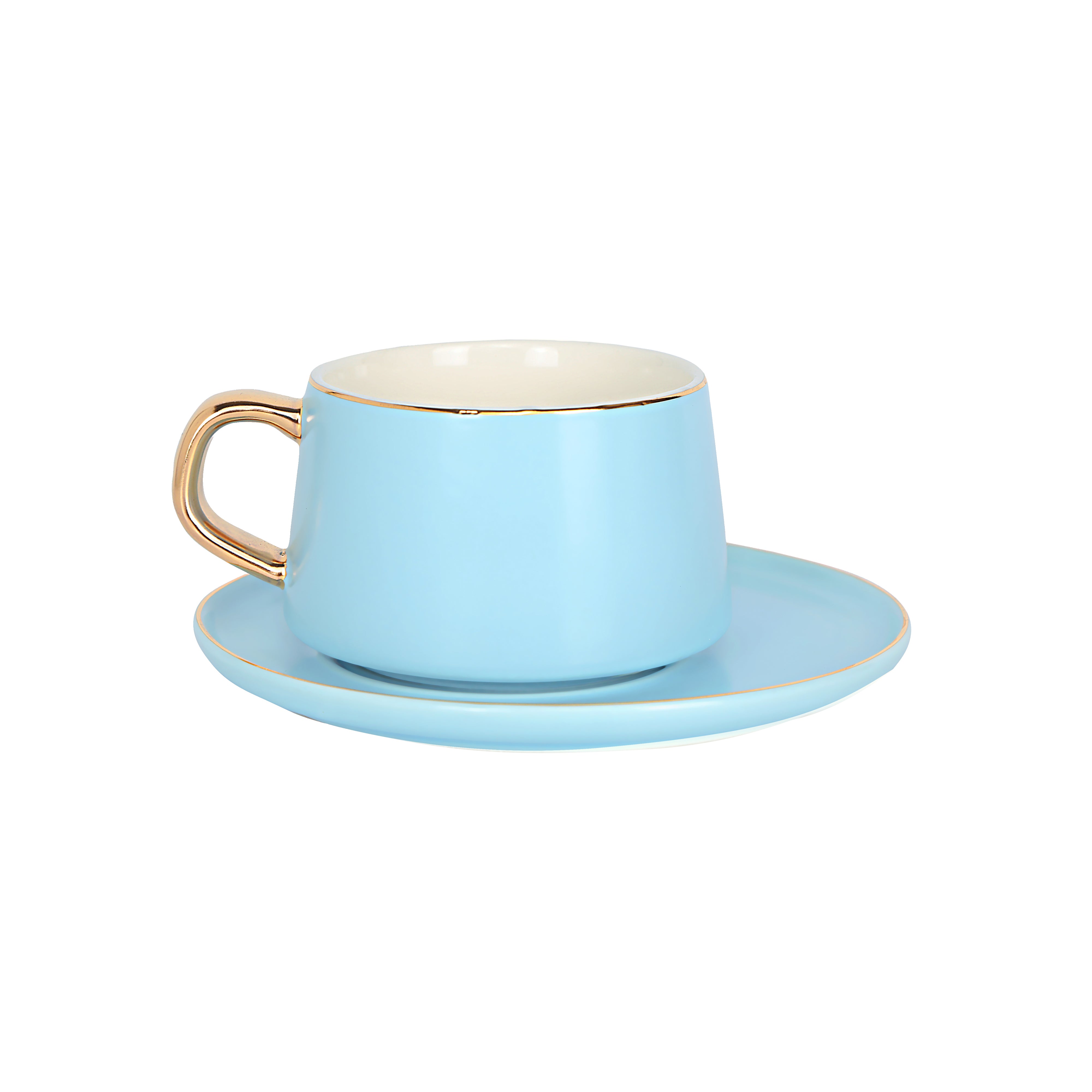 Tea Set - Blue With Gold Rim