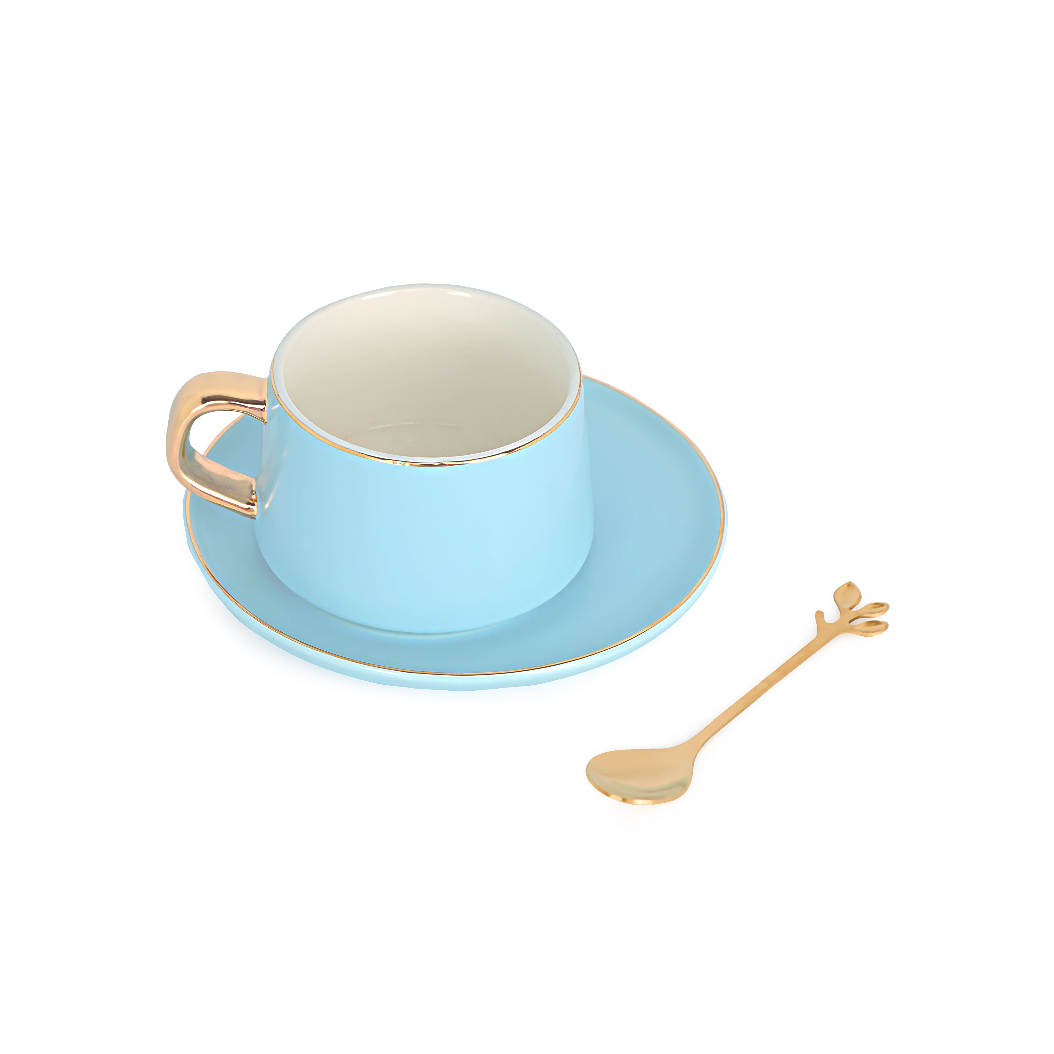 Tea Set - Blue With Gold Rim