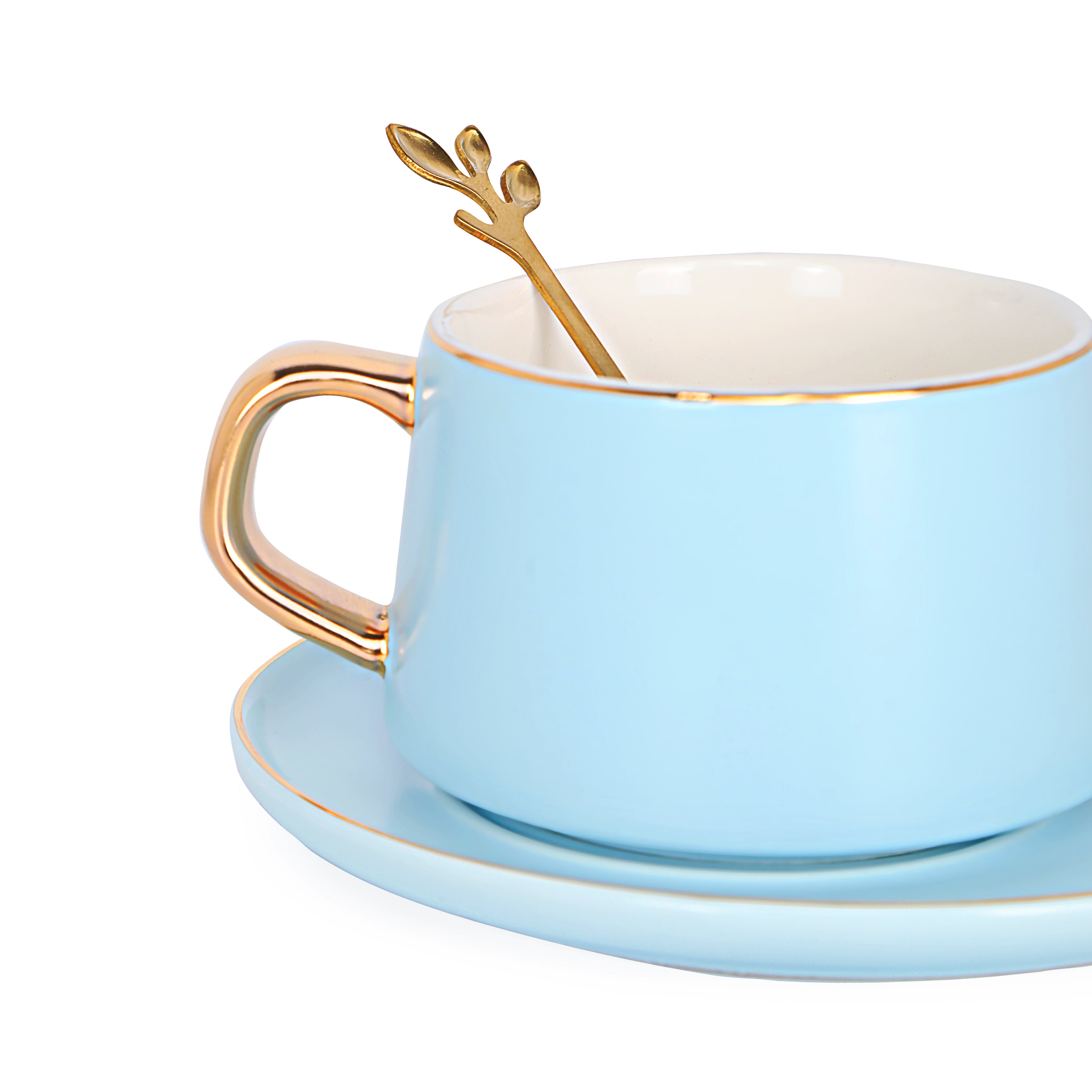 Tea Set - Blue With Gold Rim