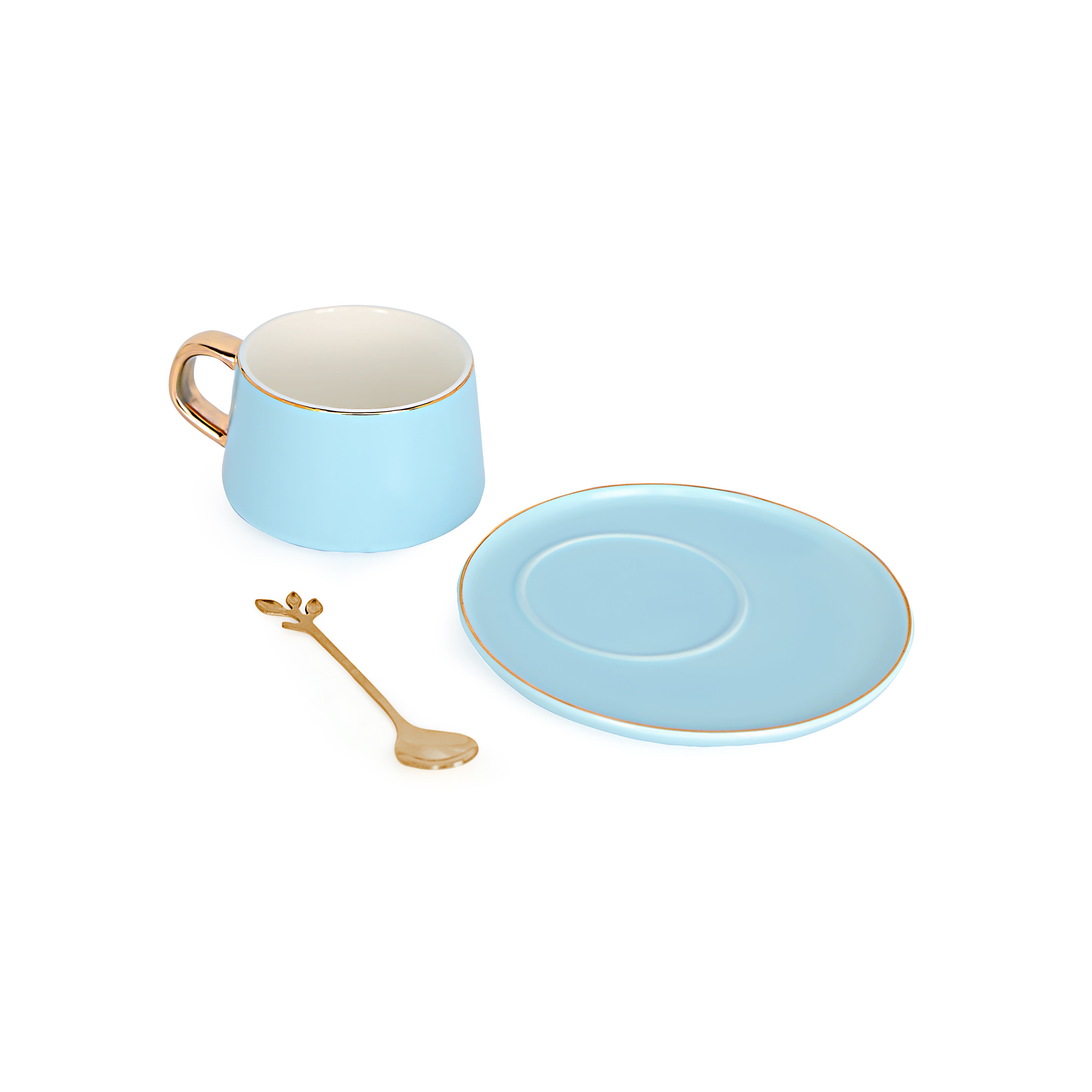 Tea Set - Blue With Gold Rim