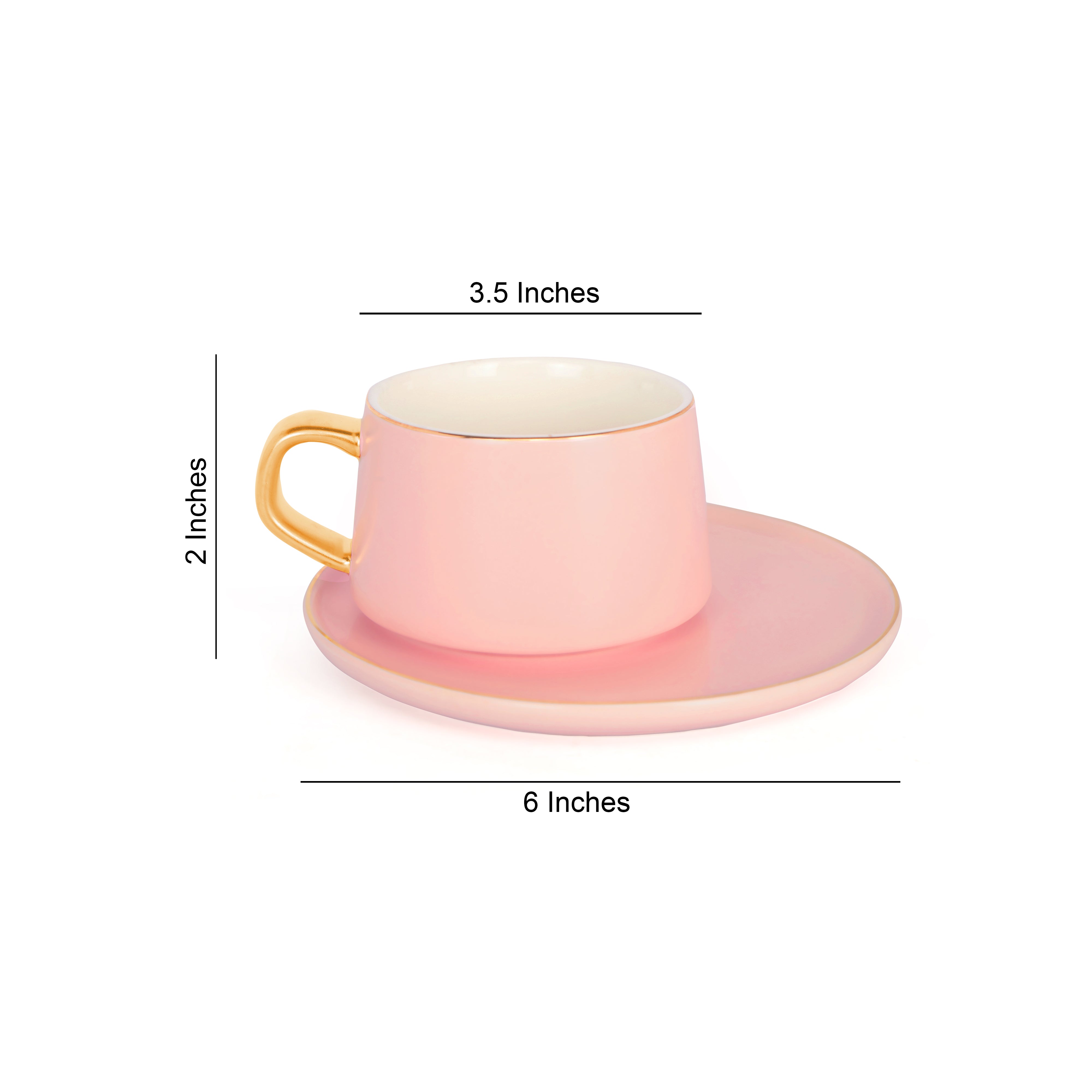 Tea Set - Pink With Gold Rim