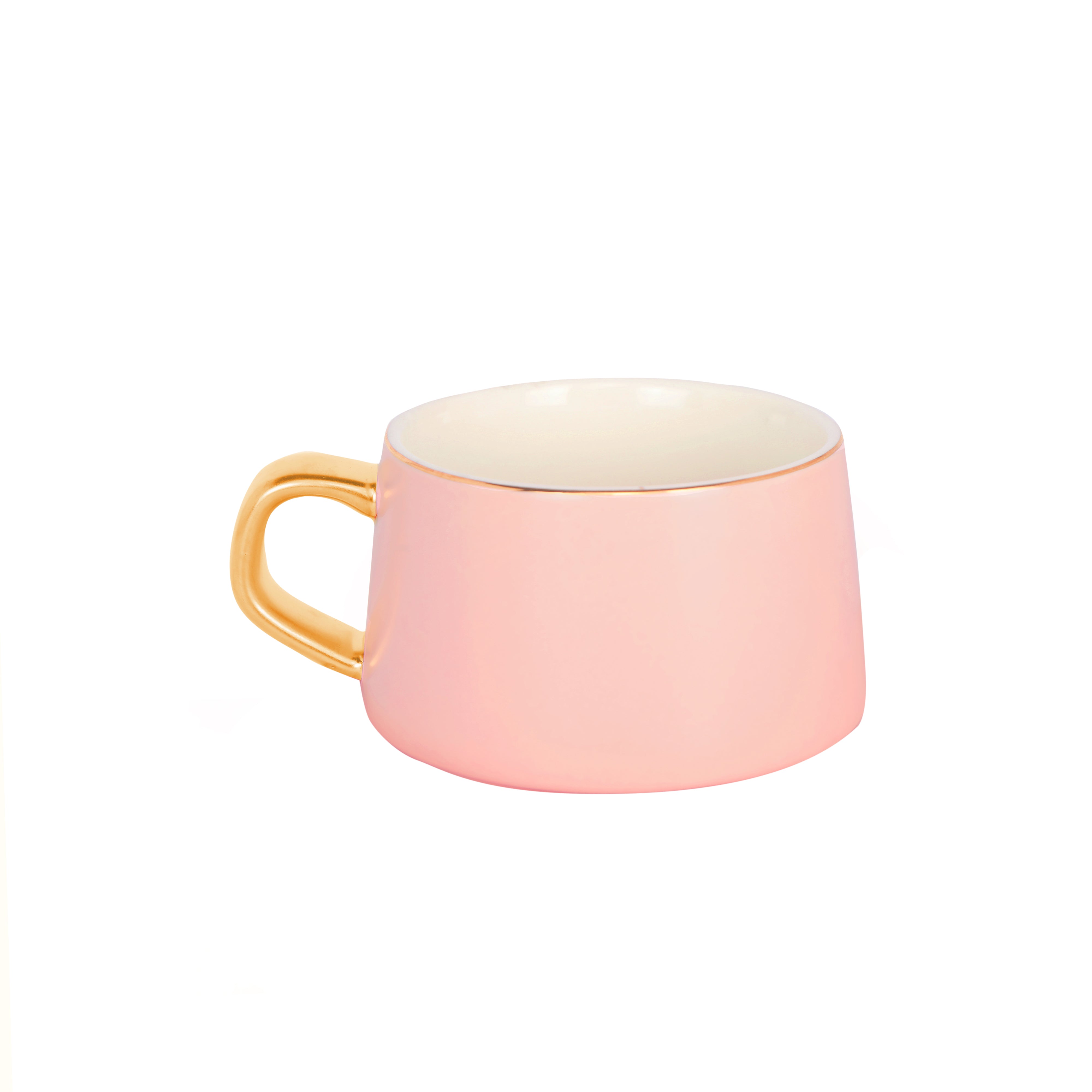 Tea Set - Pink With Gold Rim