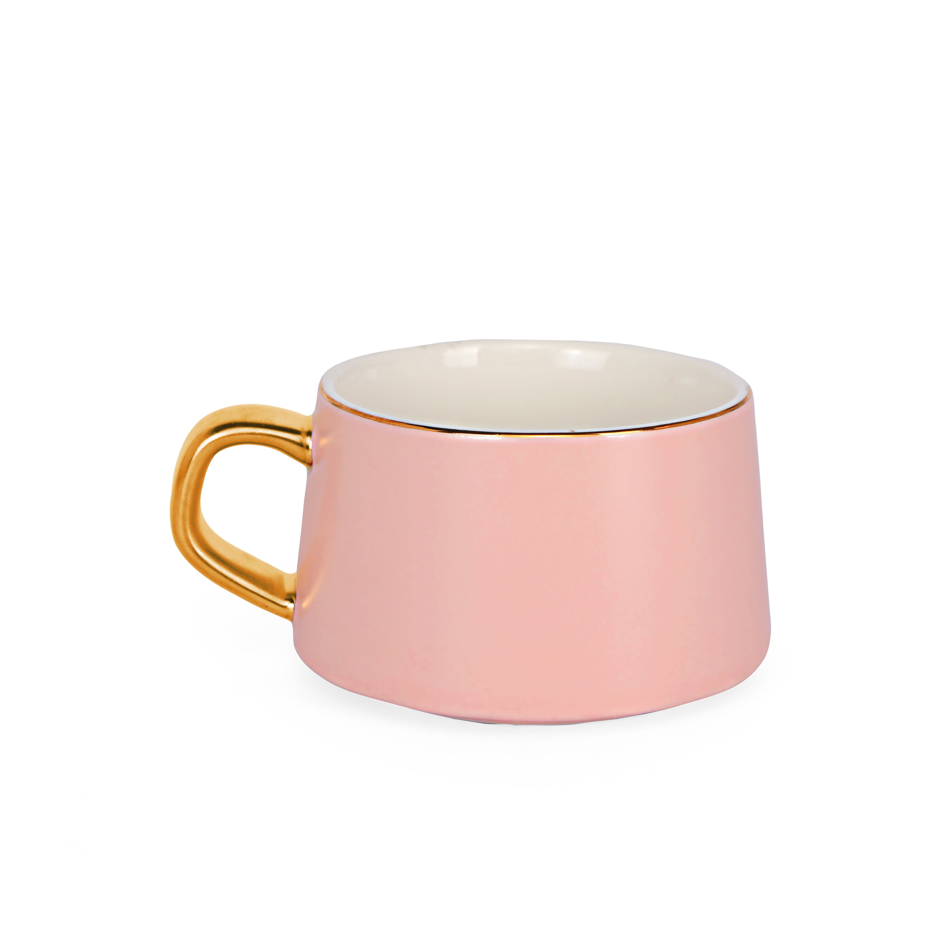 Tea Set - Pink With Gold Rim