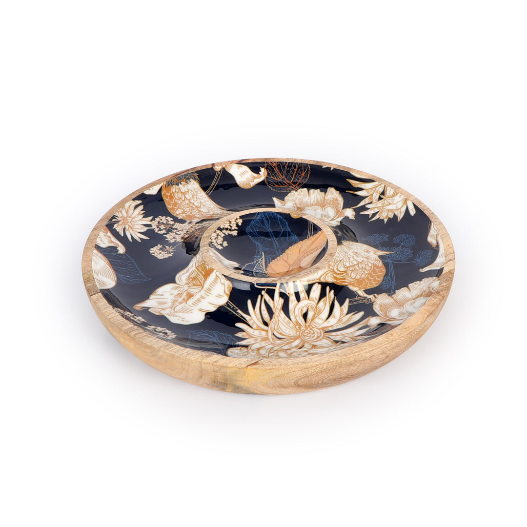 Round Chip and Dip Platter - Blue Bird: The Home Co.