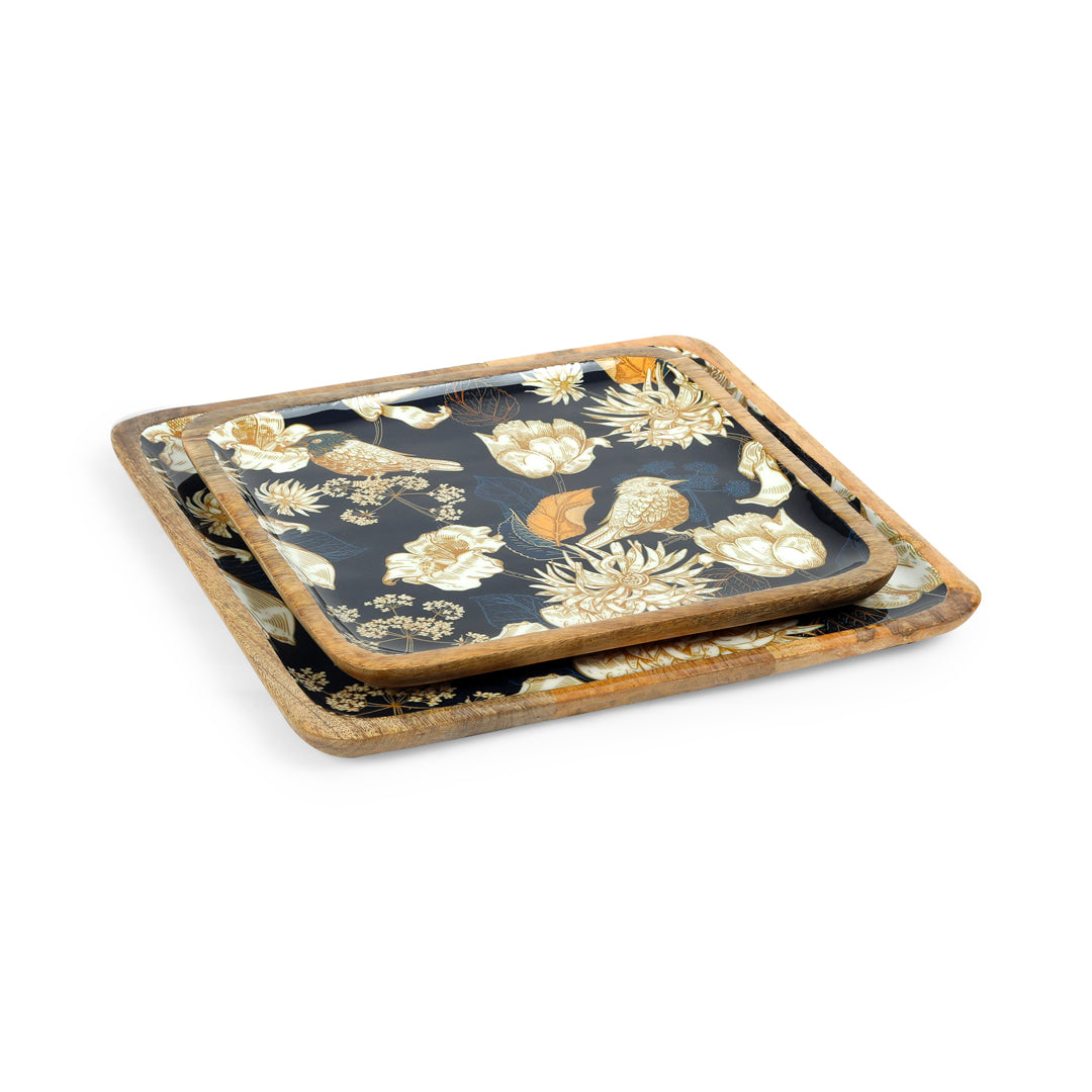 Square Tray Set - Blue Bird - Large: The Home Co.
