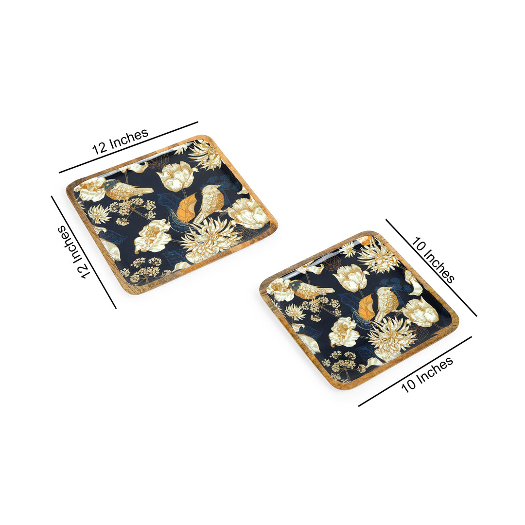 Square Tray Set - Blue Bird - Large: The Home Co.