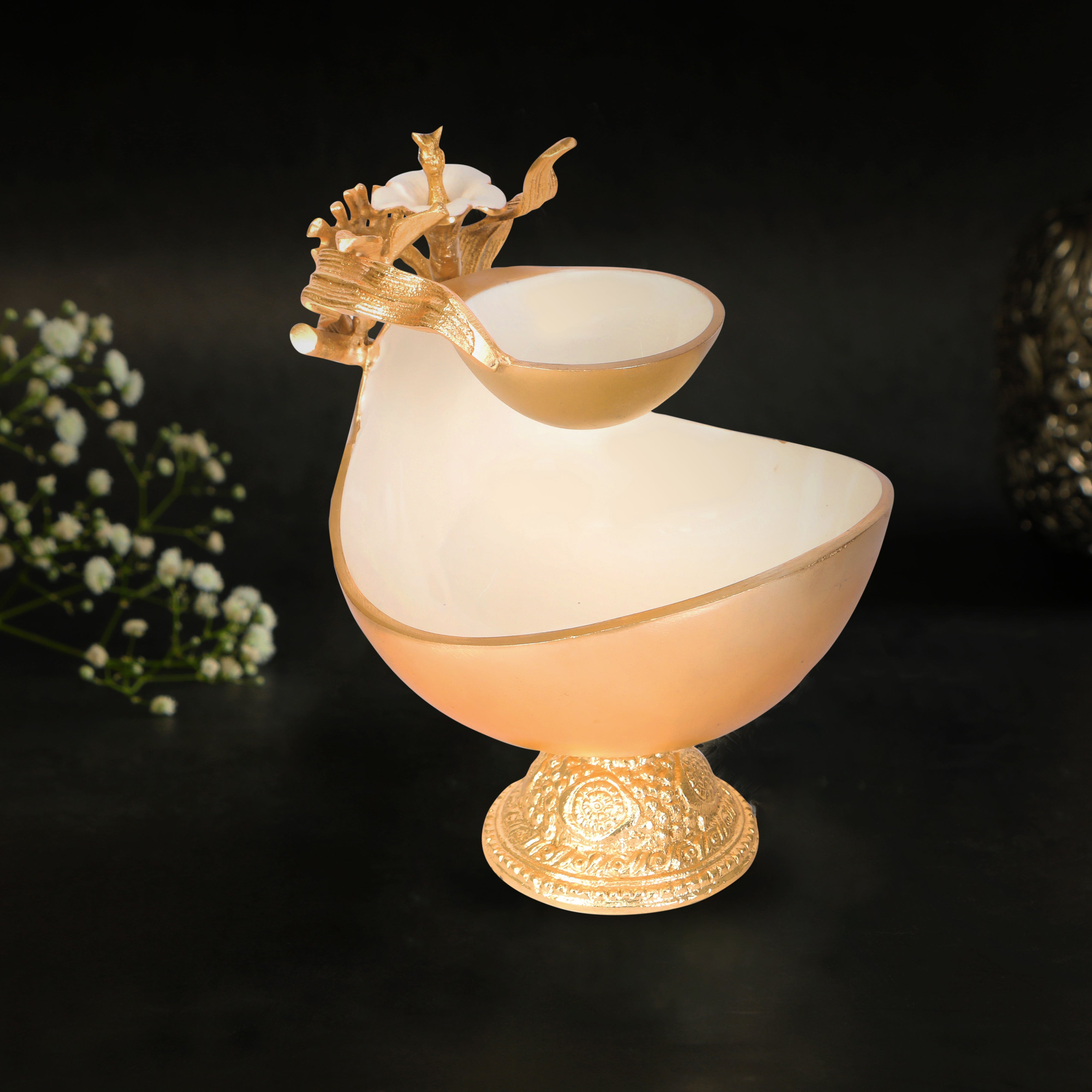 Serving Bowl - White Flower