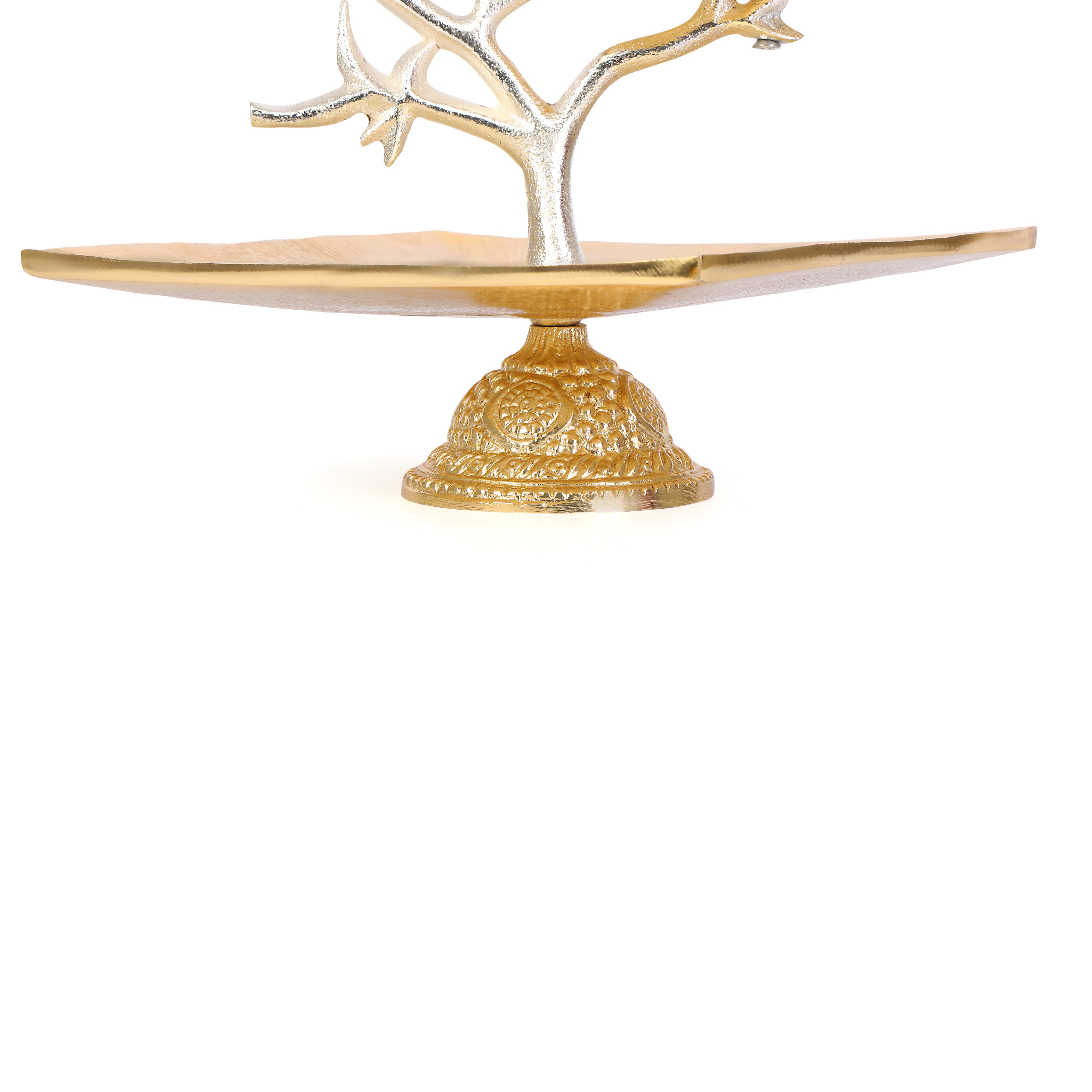 Aluminium Gold Polished 2 Tier Peacock Platter