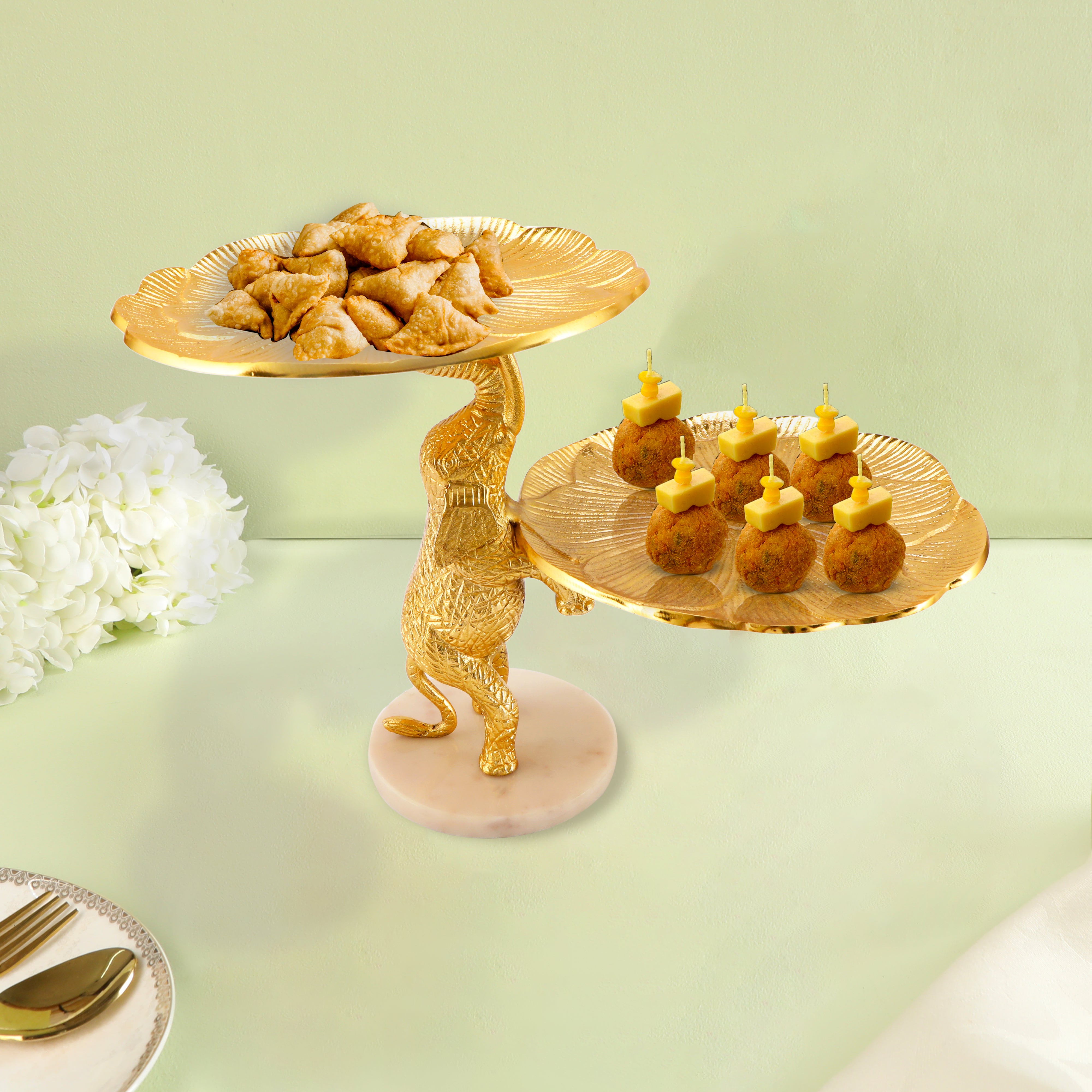 2 Tier Serving Platter - Elephant