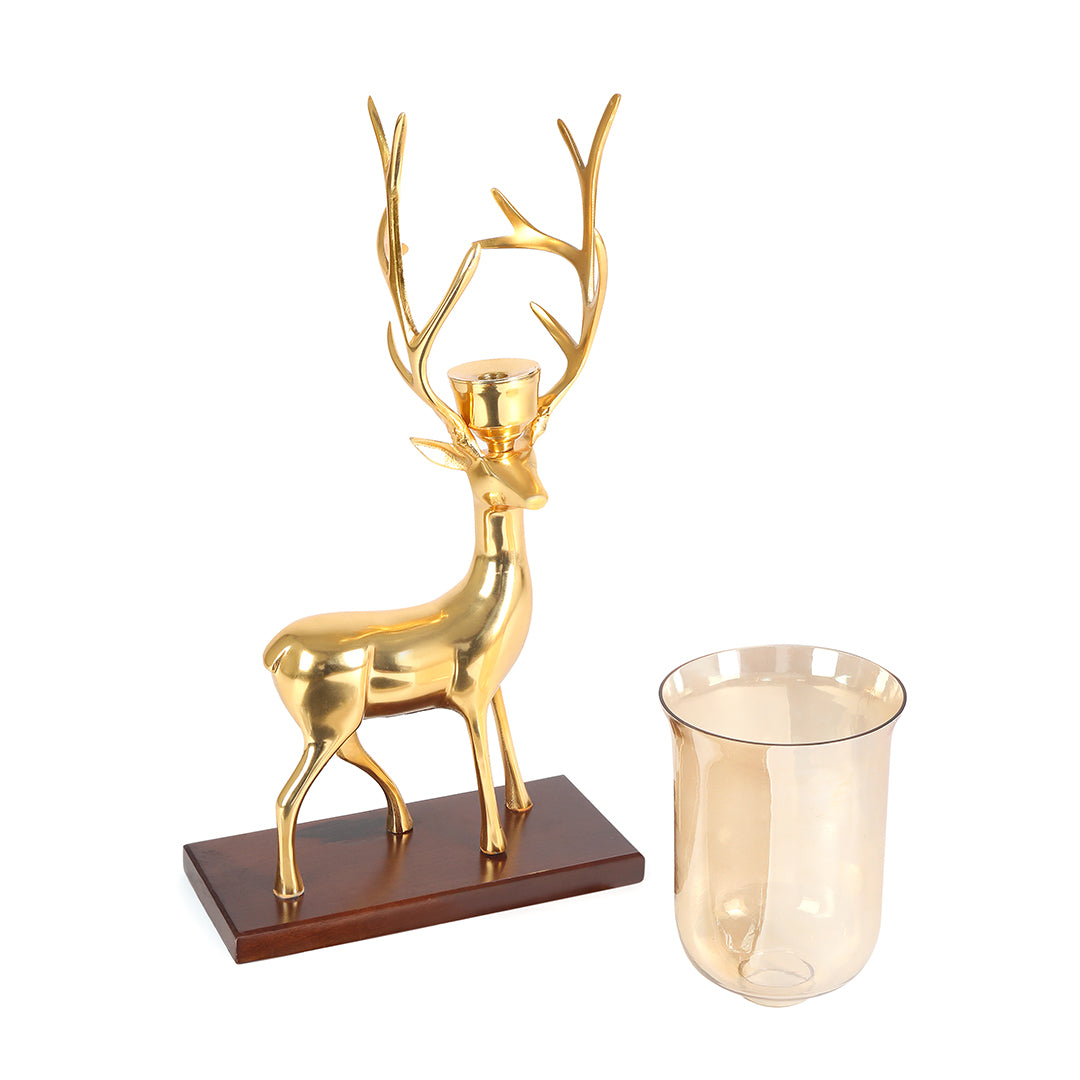 Candle Stand - Gold Antler Candle Holder 5- The Home Co.