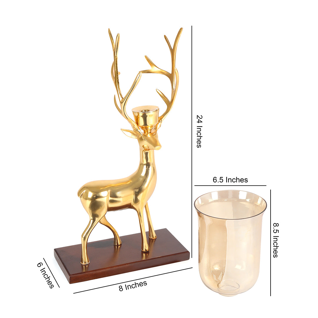 Candle Stand - Gold Antler Candle Holder 6- The Home Co.