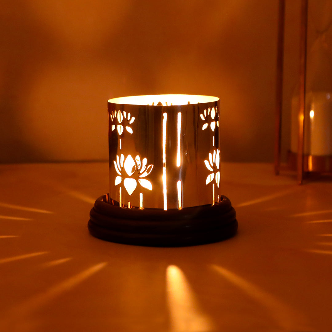 Candle Stand - Lotus Cut Candle Holder - The Home Co.