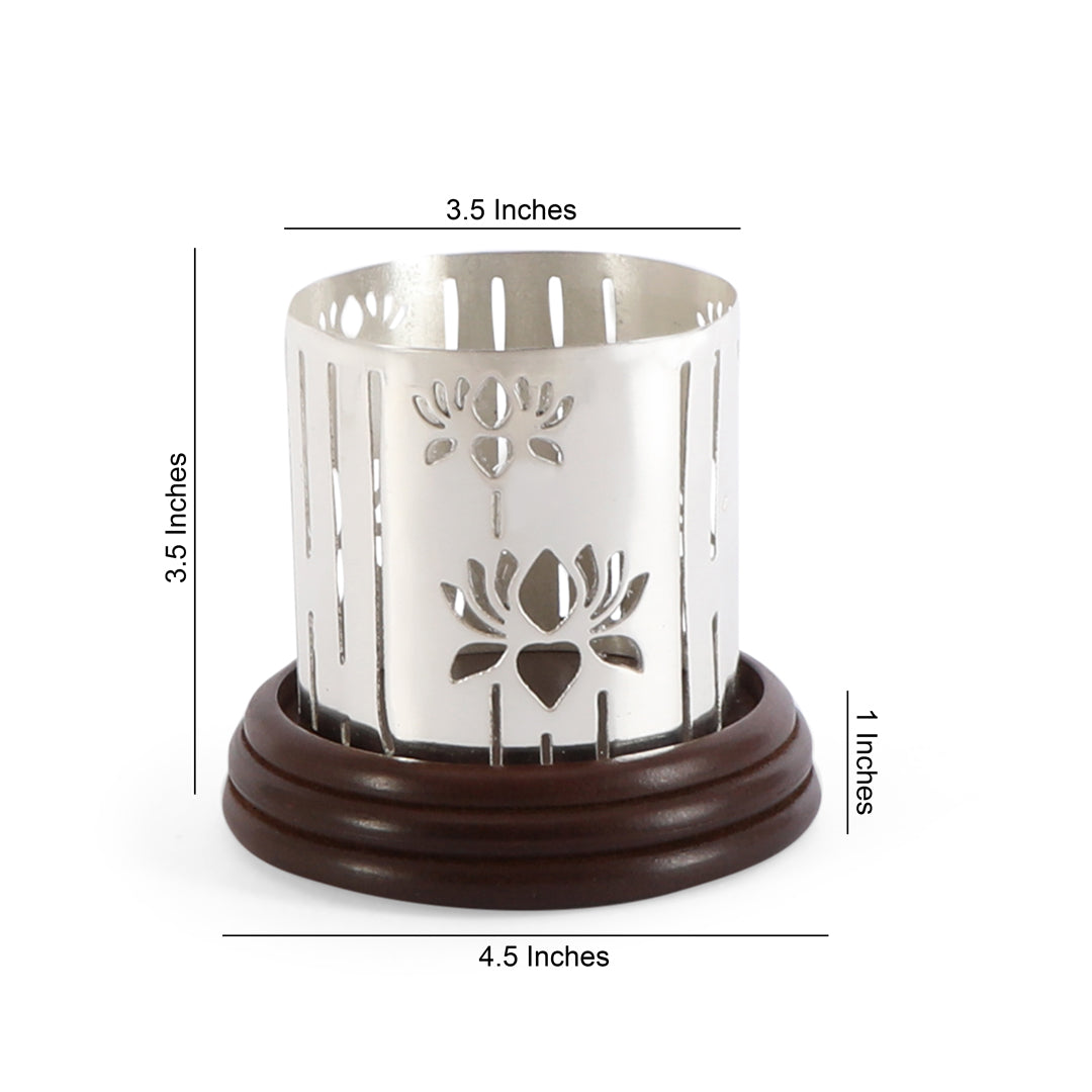 Candle Stand - Lotus Cut Candle Holder 4- The Home Co.