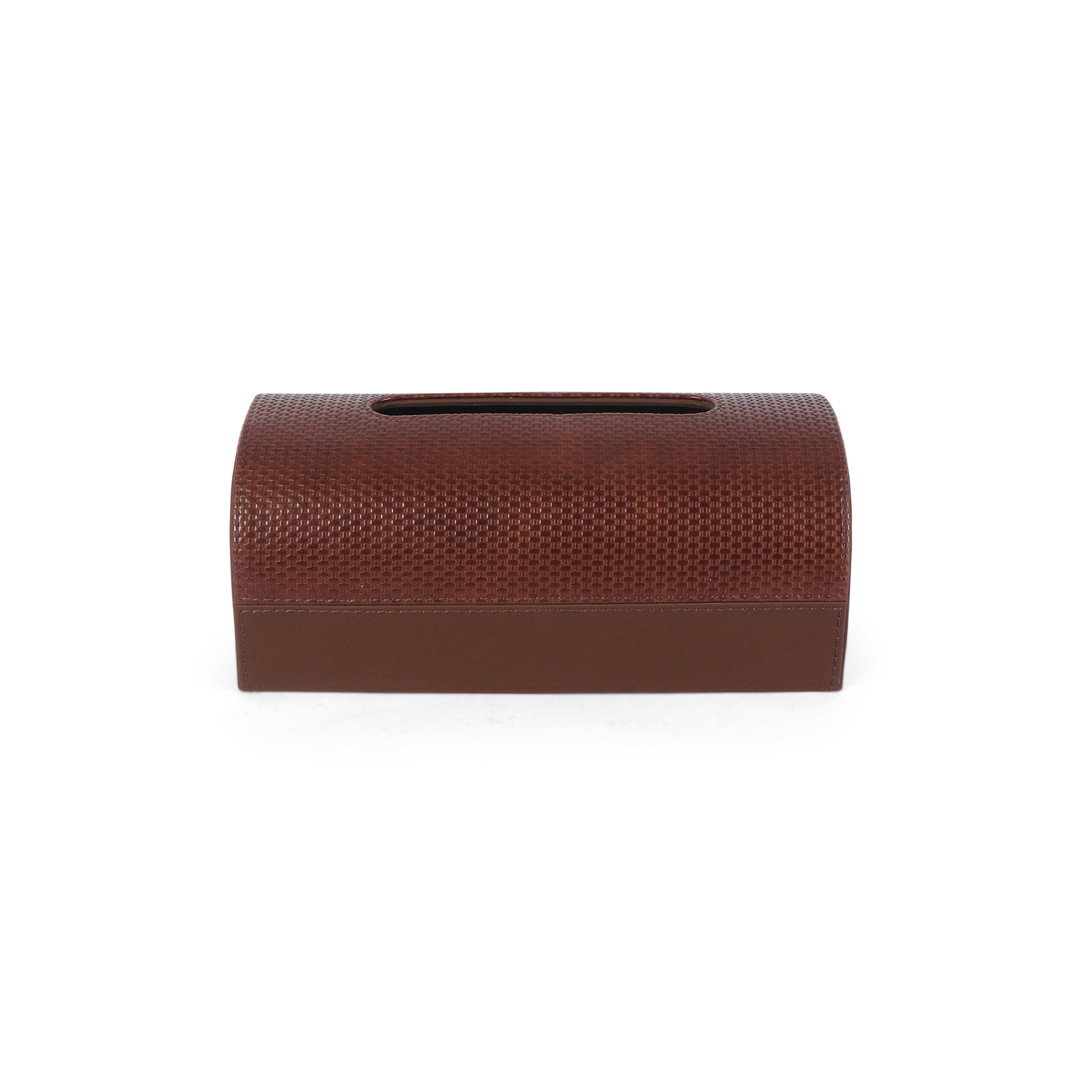 Dome Tissue Box - Brown Leatherette