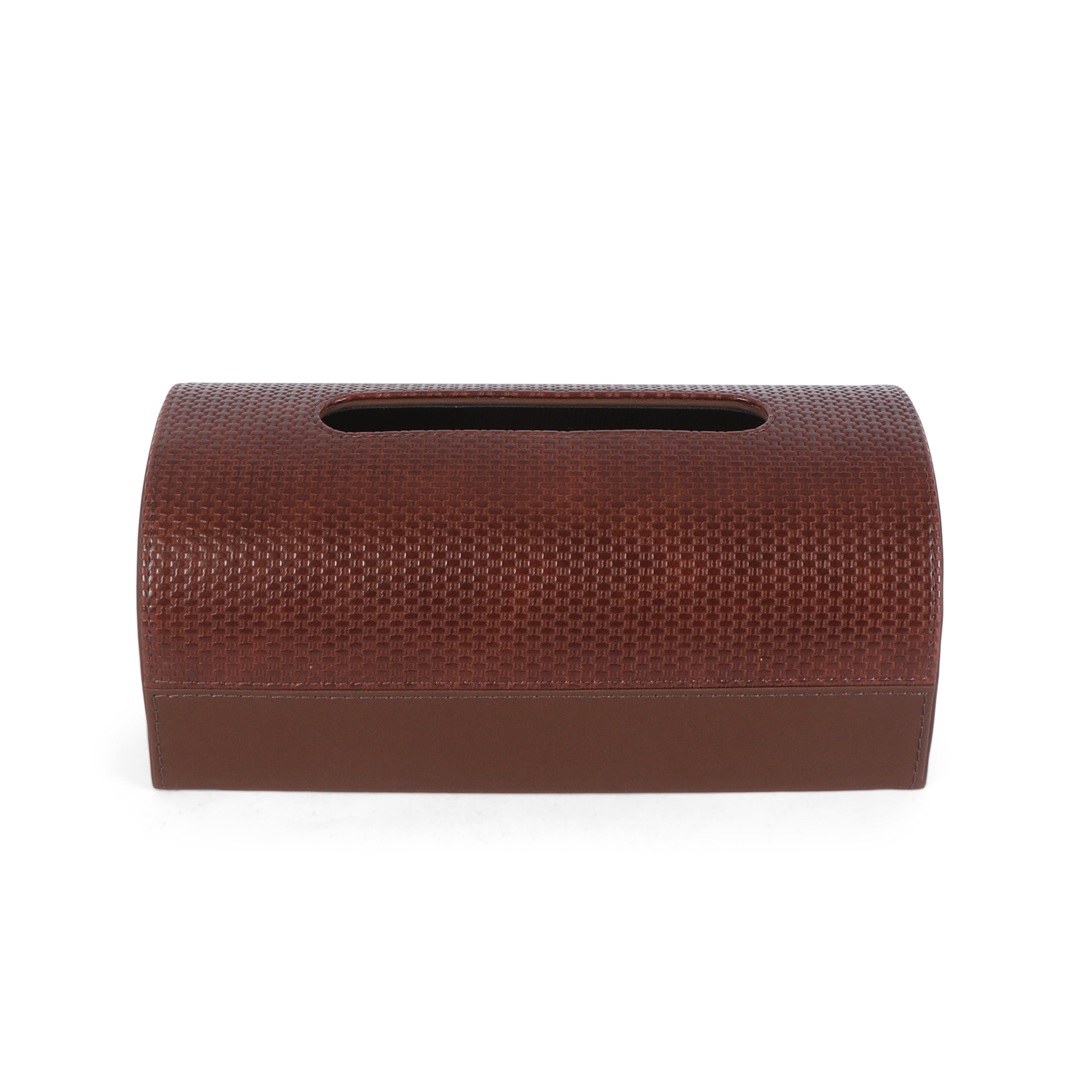 Dome Tissue Box - Brown Leatherette