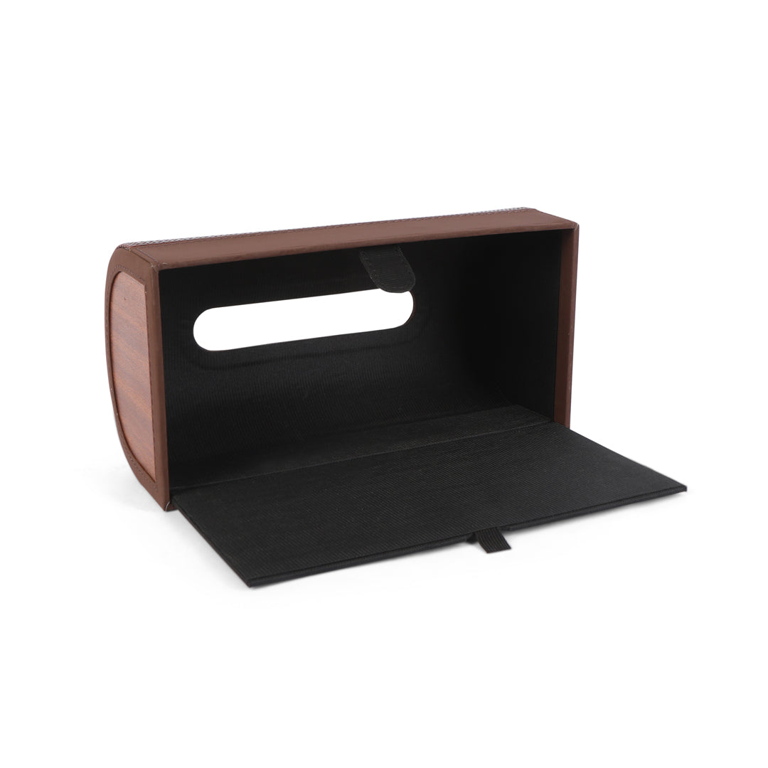 Dome Tissue Box - Brown Leatherette 4- The Home Co.