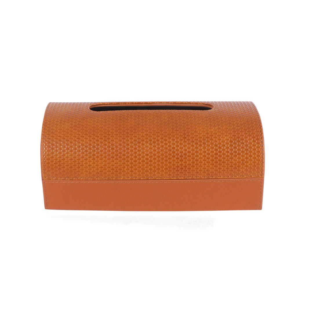Dome Tissue Box - Tan Leatherette 2- The Home Co.